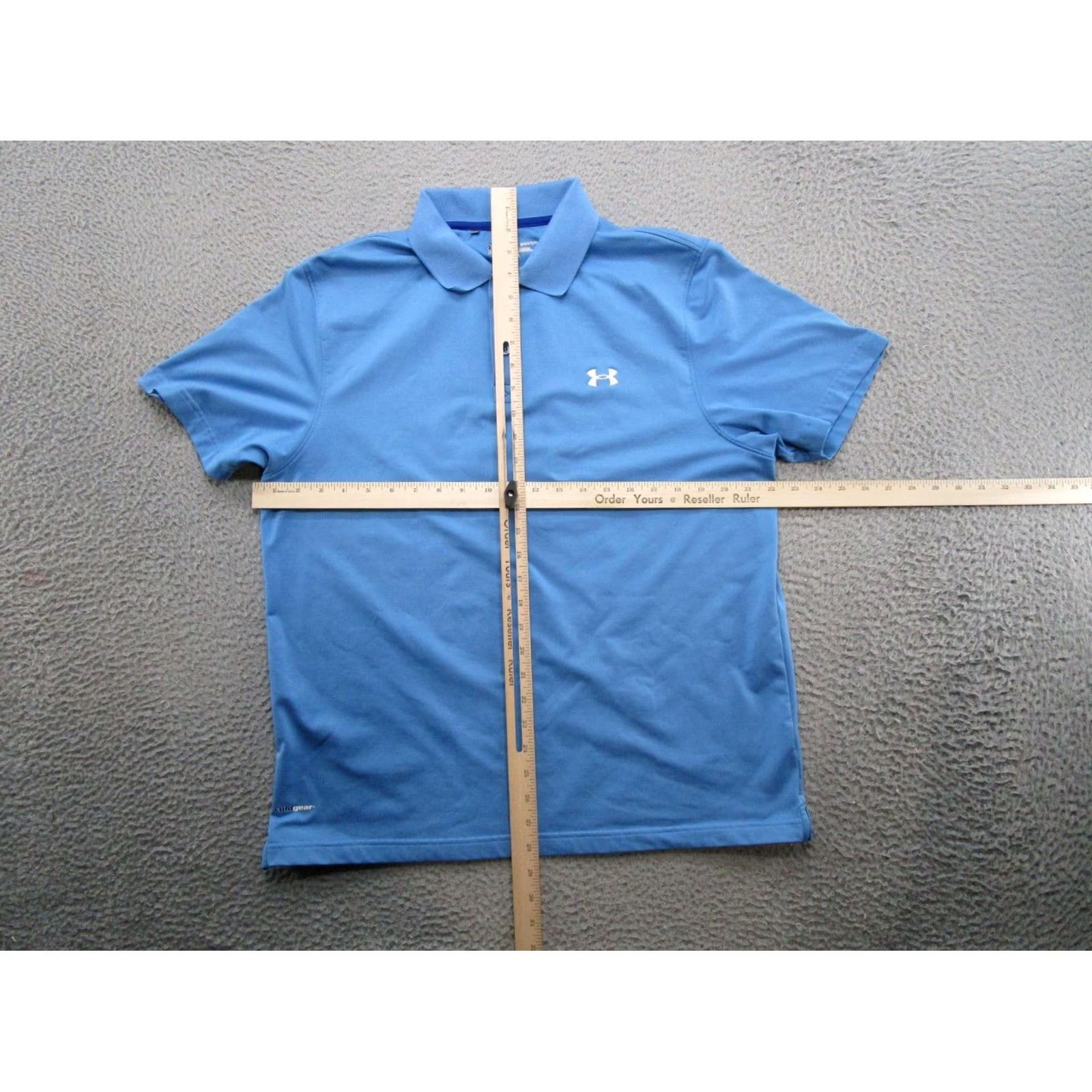 Under Armour Under Armour Polo Shirt Mens L Blue Stretch ColdGear Regular Short Sleeve Golf Shirt Size US L / EU 52-54 / 3 - 6 Thumbnail