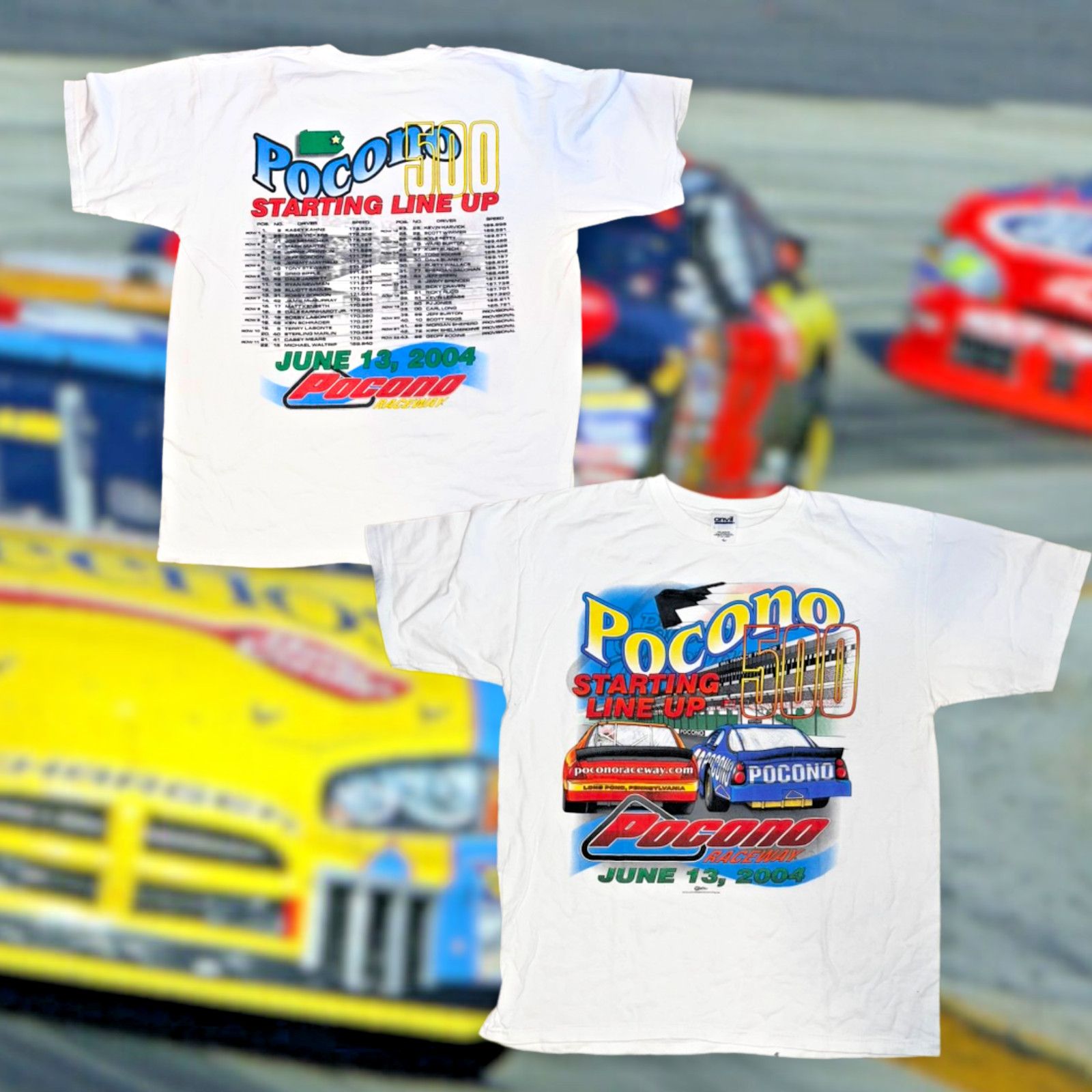 Anvil Nascar 2004 Pocono 500 Raceway Starting Line Up Tshirt Sz. L Size US L / EU 52-54 / 3 - 1 Thumbnail
