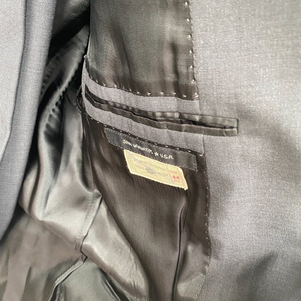 John Varvatos John Varvatos Worsted Wool Premium Tailored Single Needle S Size 44R - 6 Thumbnail