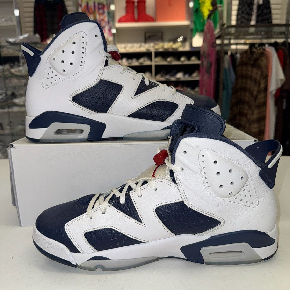 Jordan Brand Size 10.5- Nike Air Jordan 6 Retro Olympic 2024 (CT8529-164) Size US 12 / EU 45 - 2 Thumbnail