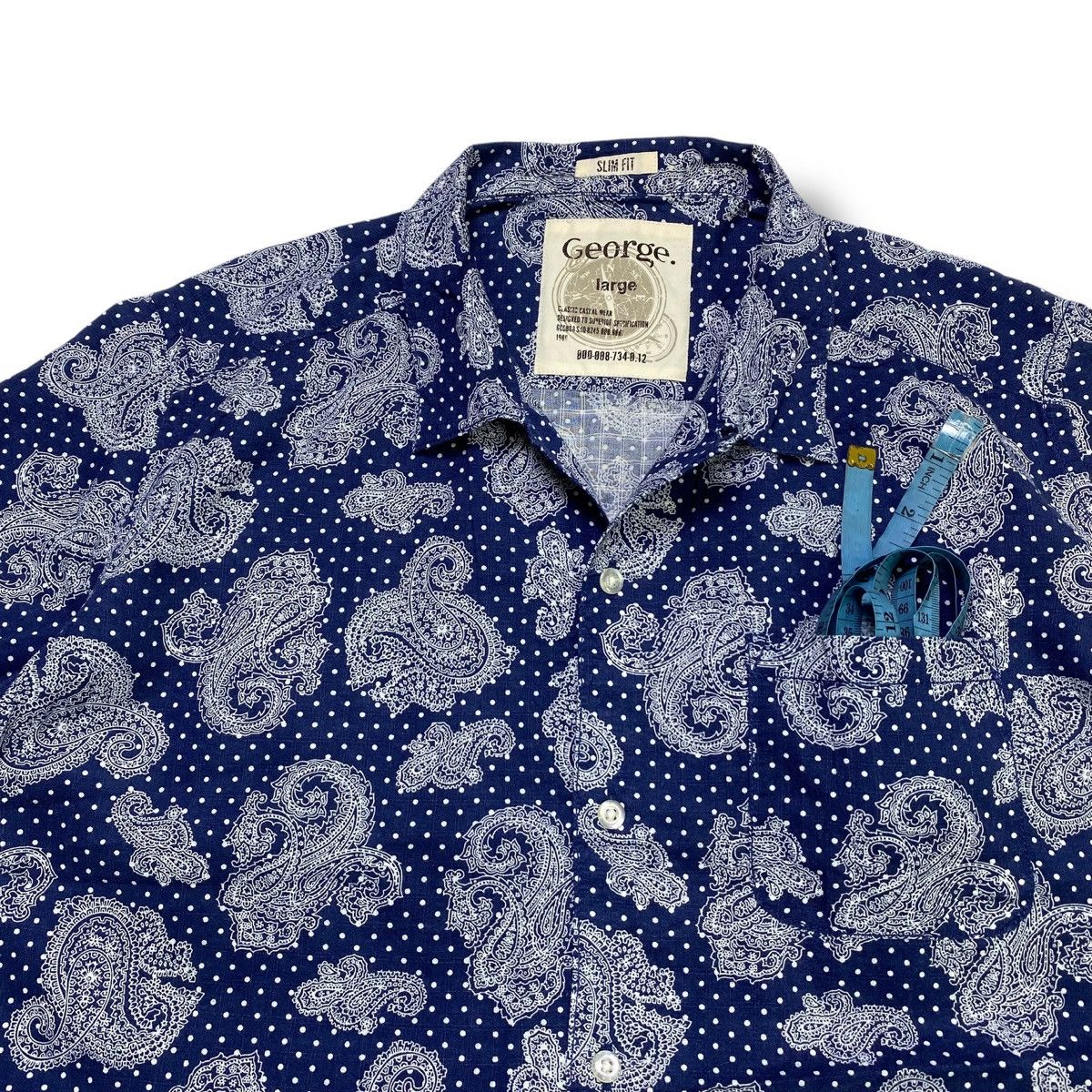 Japanese Brand Vintage Bandana Paisley george button shirt slimfit Size US L / EU 52-54 / 3 - 5 Thumbnail