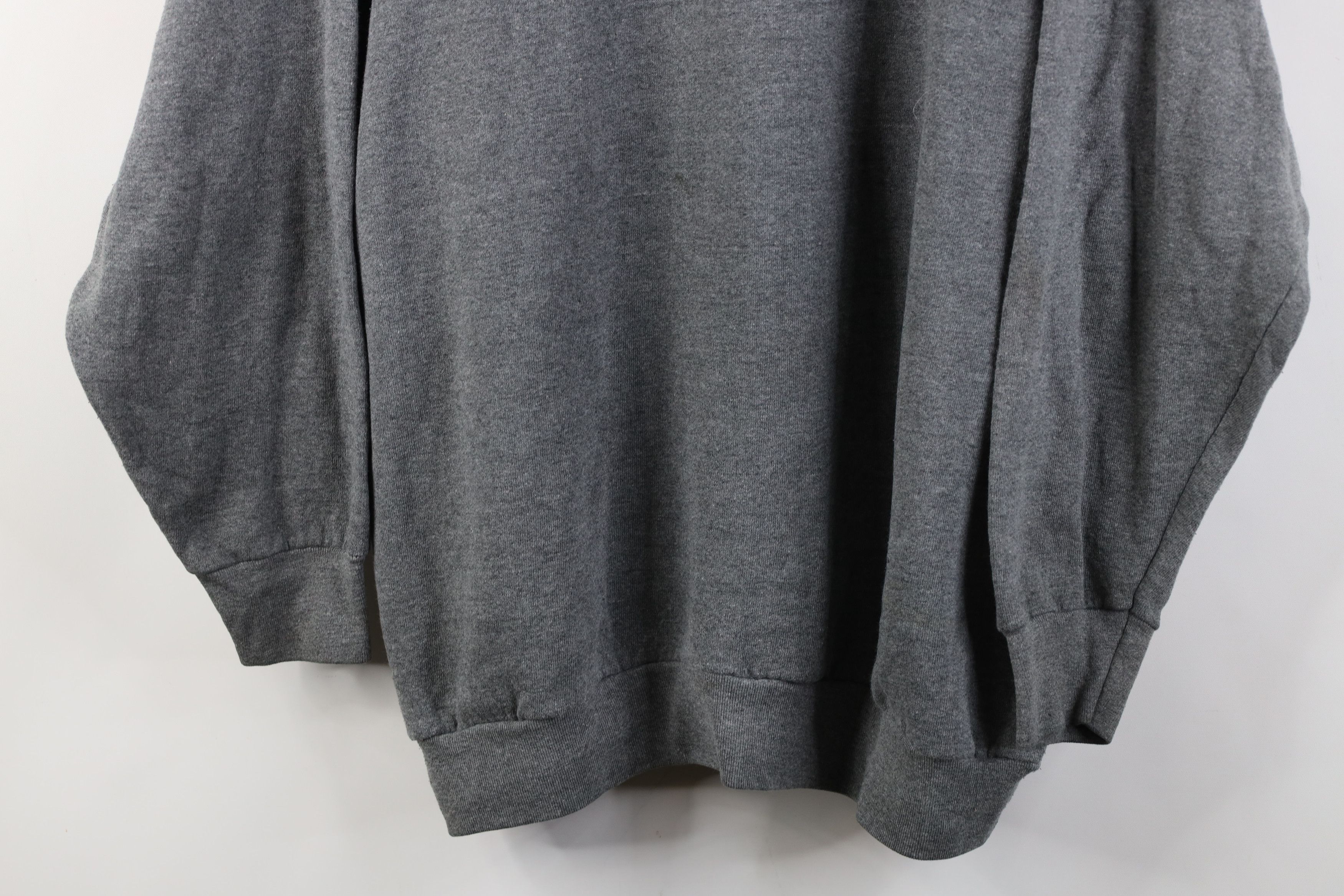 Vintage Vintage 90s Streetwear Blank Crewneck Sweatshirt Gray USA Size 3XL / US 20-22 - 3 Thumbnail