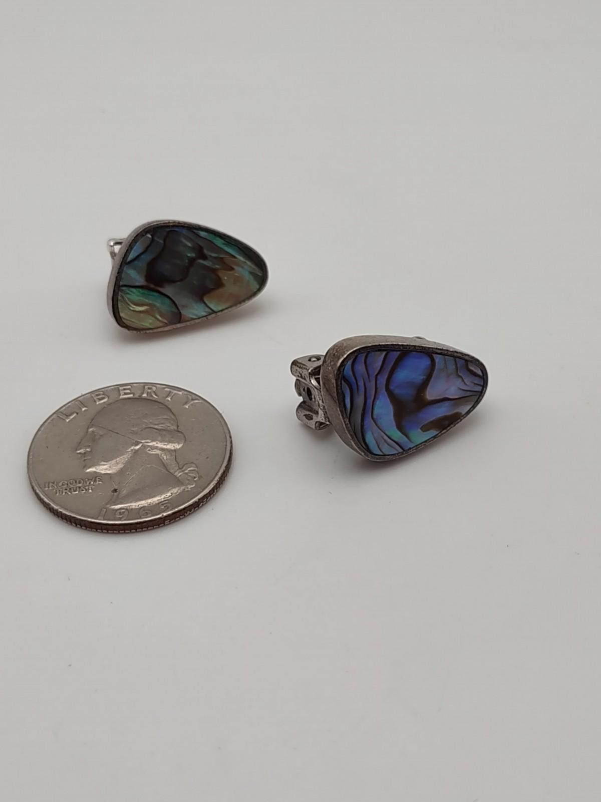 The Unbranded Brand Sterling Silver 925 Abalone Shell Clip Earrings Size ONE SIZE - 4 Thumbnail