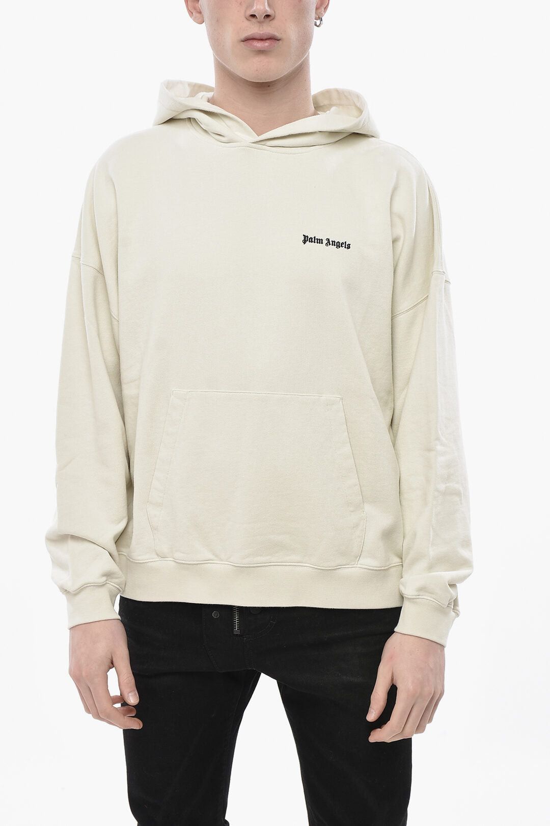 Brushed Cotton Hooded Sweatshirt CLASSIC LOGO with Front Pocket
