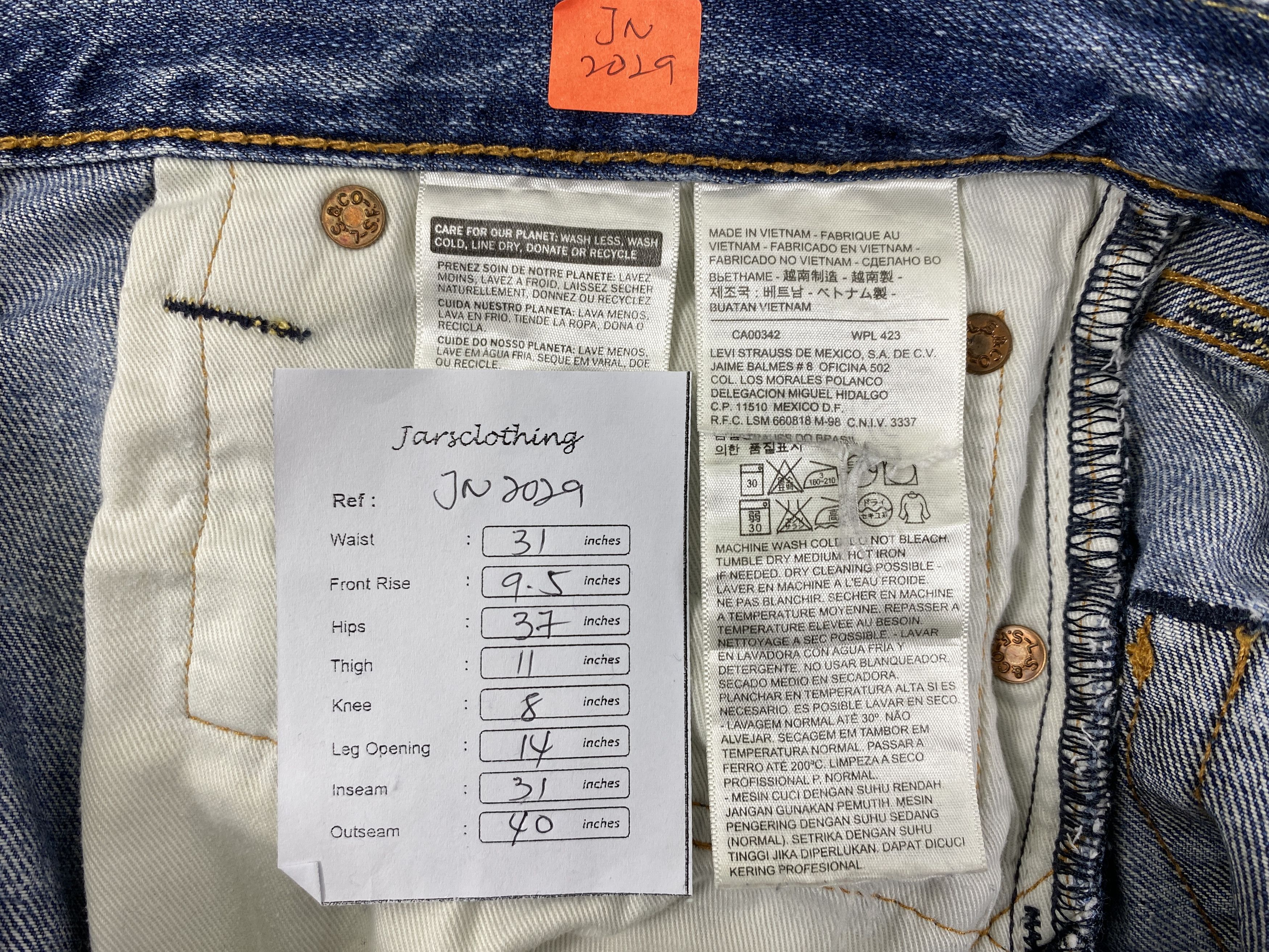 Levi's Blue Wash Vintage Levi's 502 31x31 Denim -JN2029 Size US 31 - 8 Thumbnail
