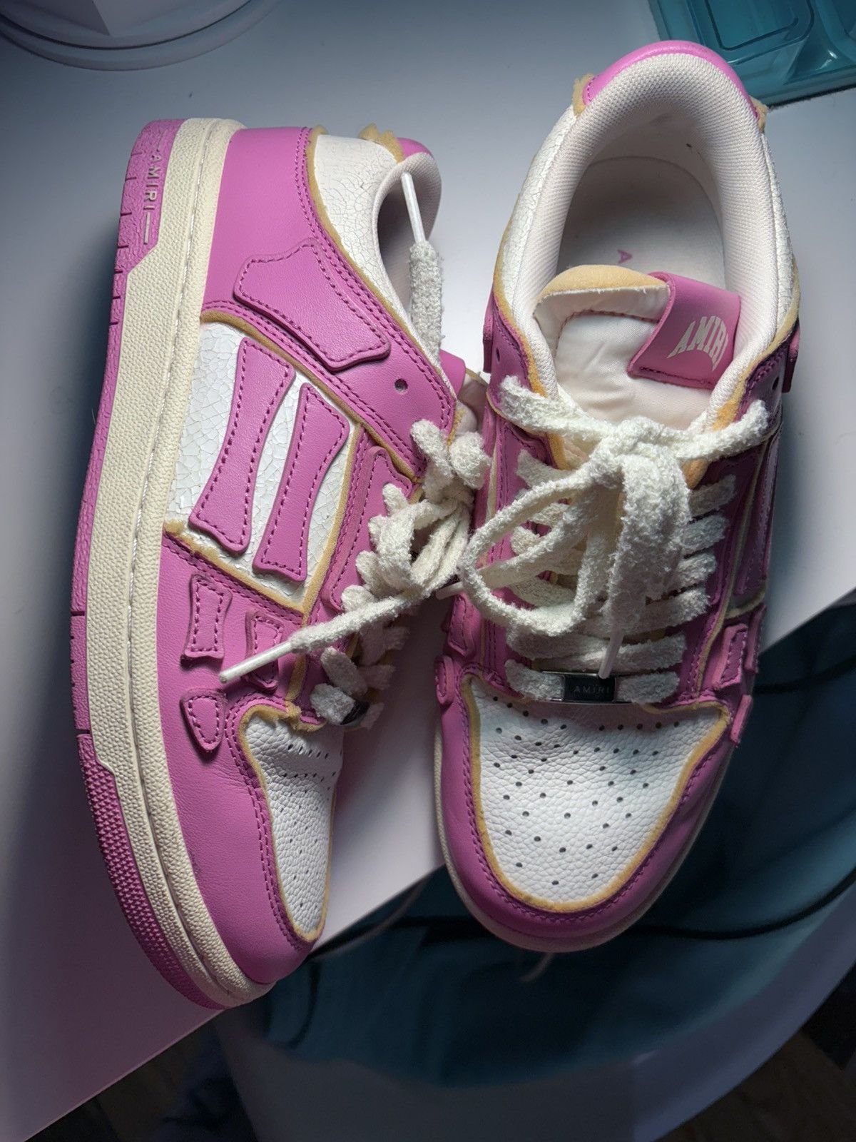 Amiri Pink AMIRI collegiate Skel top sneakers Size US 9 / IT 39 - 1 Thumbnail