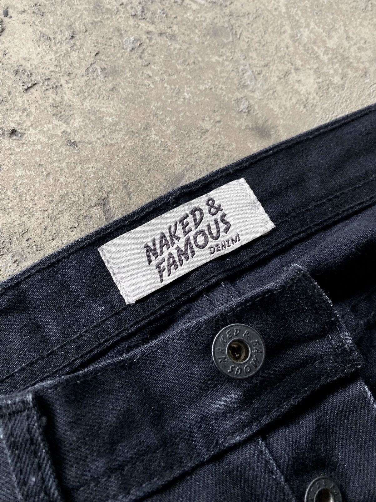Naked & Famous Naked & famous weird guy solid black selvedge Size US 31 - 14 Thumbnail