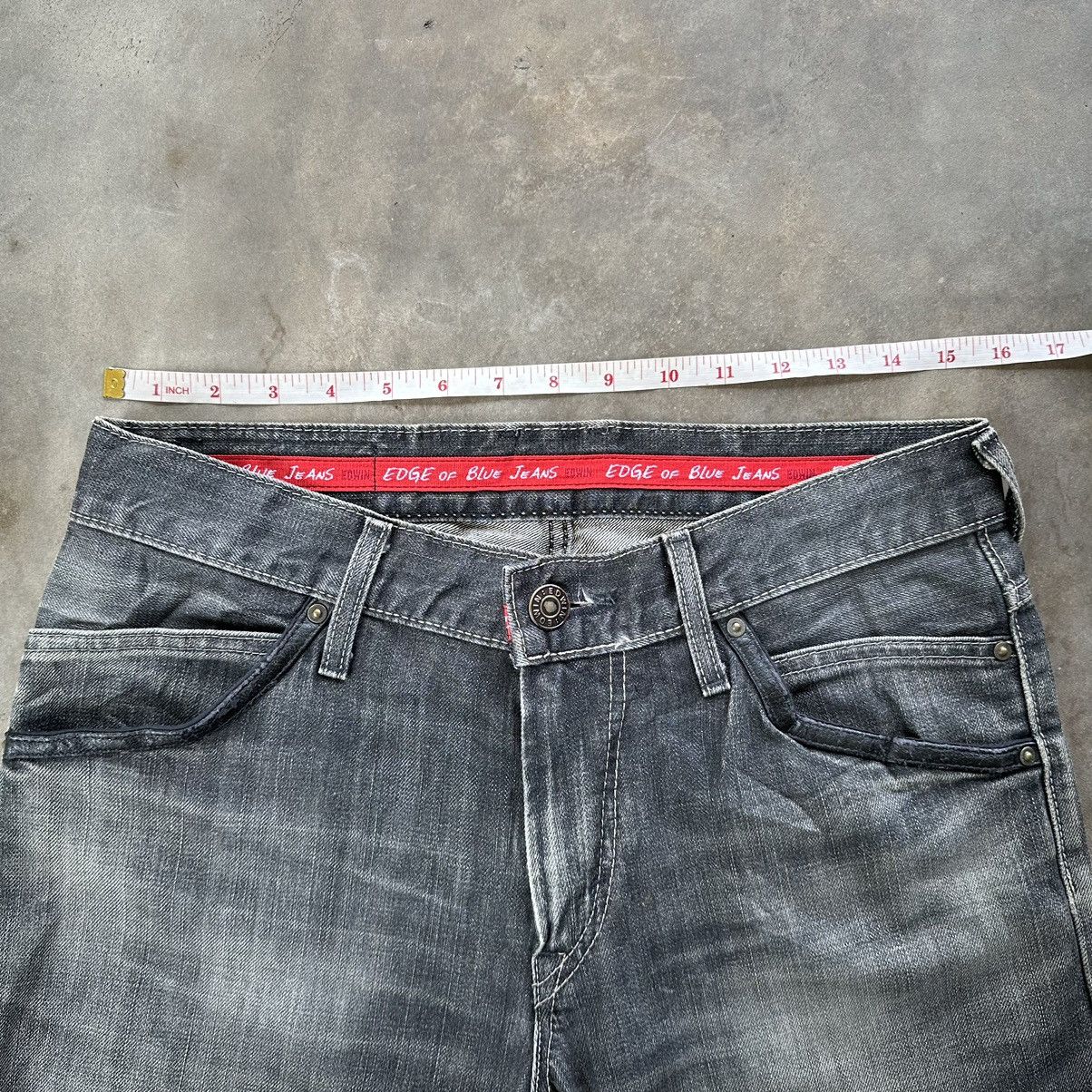 Japanese Brand Vintage Edwin Faded Black Distressed Denim Jean Pant W31 Size US 31 - 8 Thumbnail