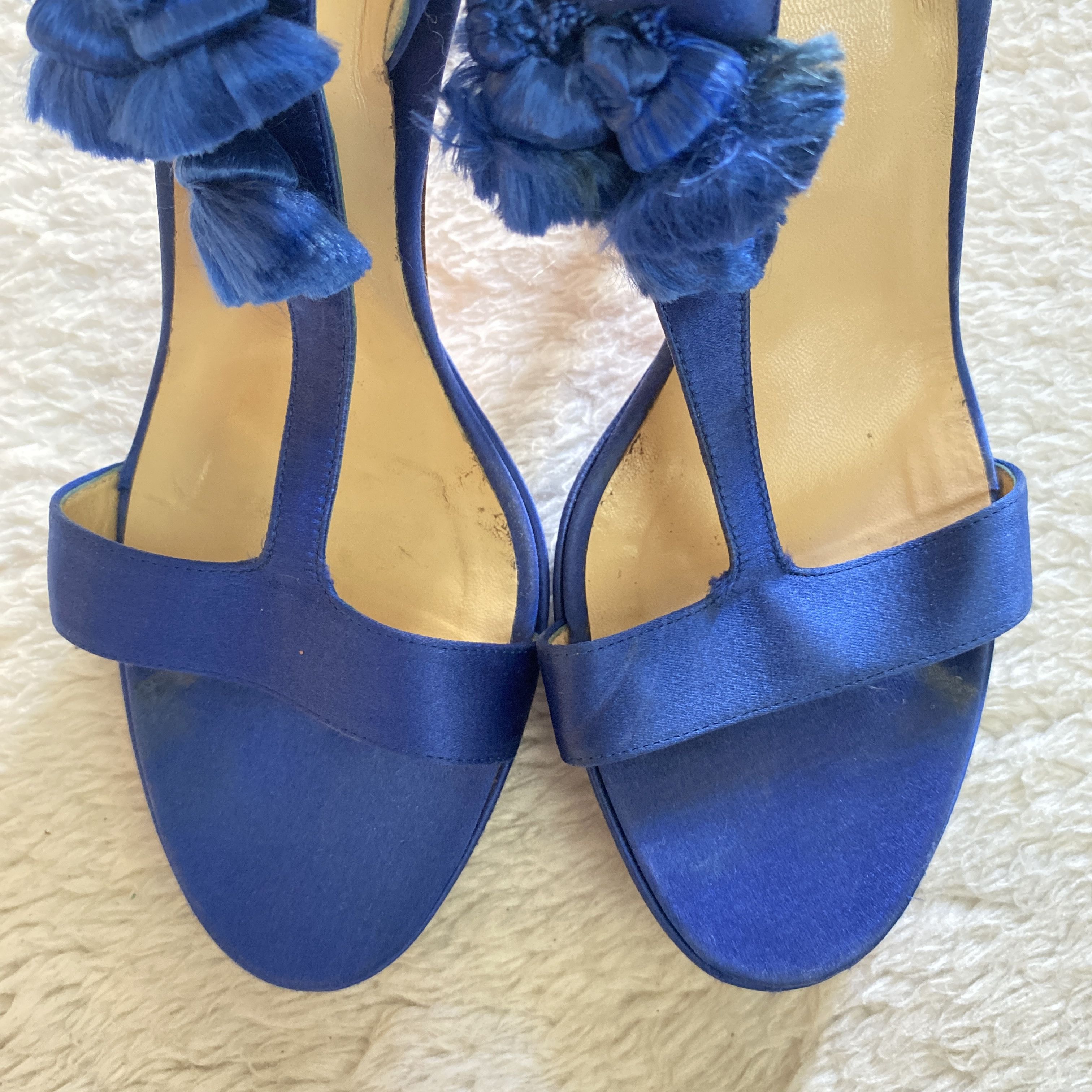 Versace Versace S/S 2008 Blue Silk Tassel Heels – Open Toe Sandals Size US 8 / IT 38 - 13 Thumbnail