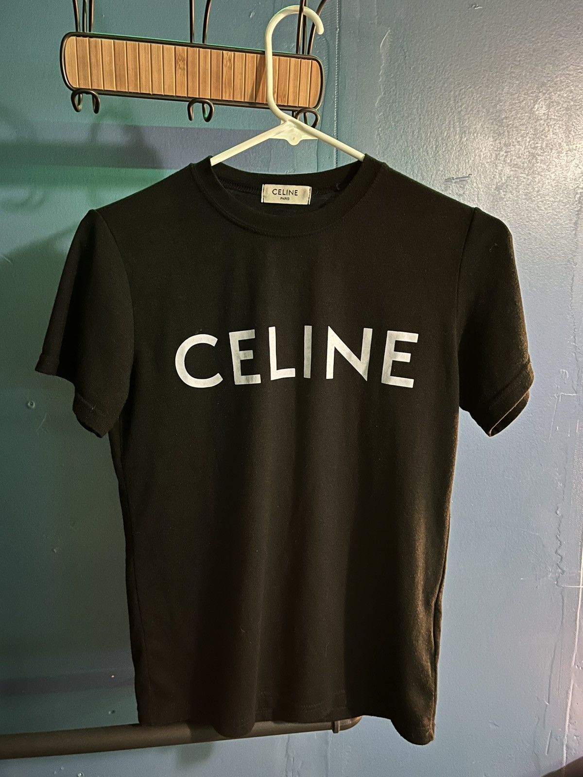 Celine Celine black cotton t-shirt, logo print, like new, Size S Size S / US 4 / IT 40 - 4 Thumbnail