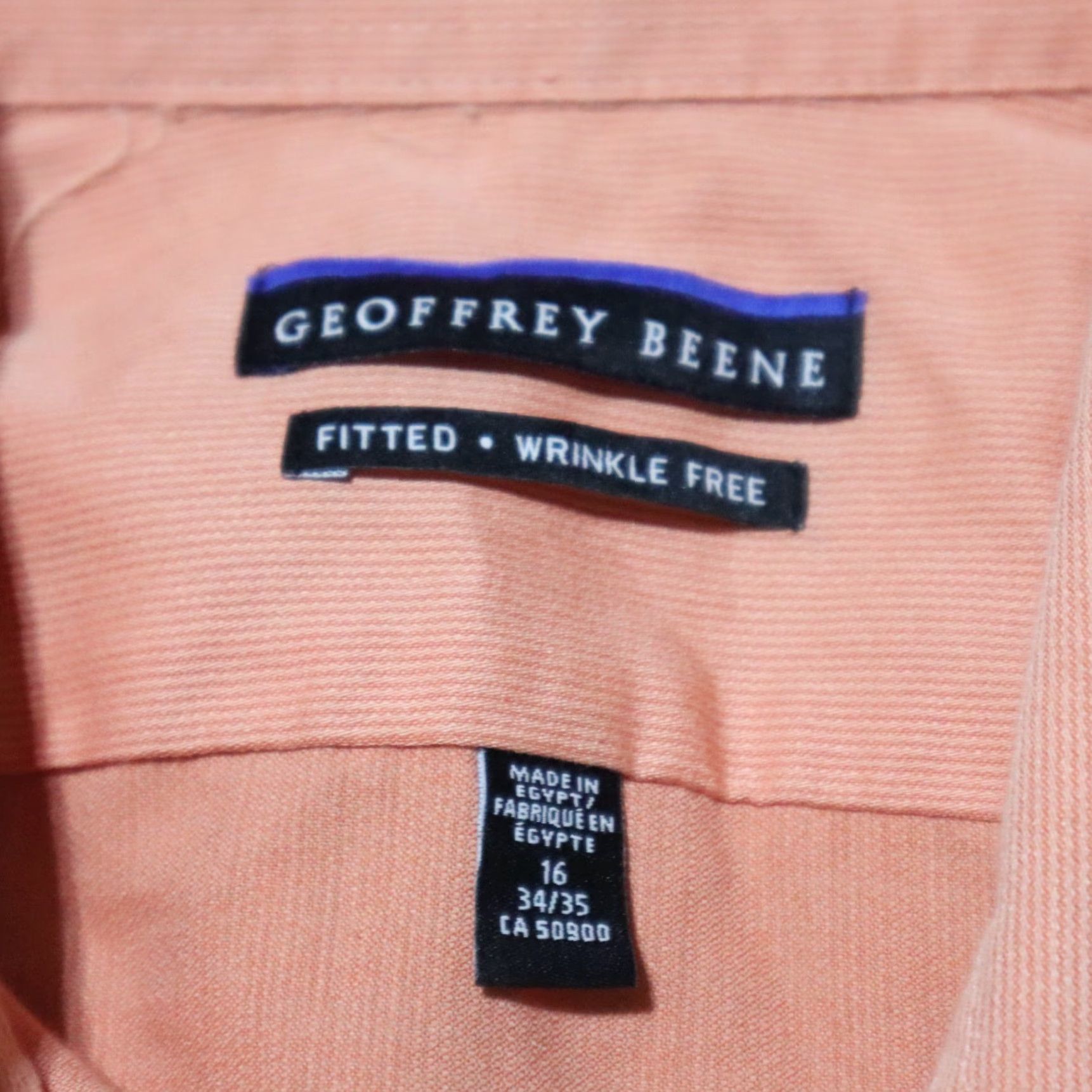 Geoffrey Beene Geoffrey Beene Shirt Mens 16 Salmon Pink Button-Down Long Sleeve Classic Fitted Cotton Blend Dress Shirt 2 Ply No Iron Size 16 34 / 35 Size US L / EU 52-54 / 3 - 3 Thumbnail