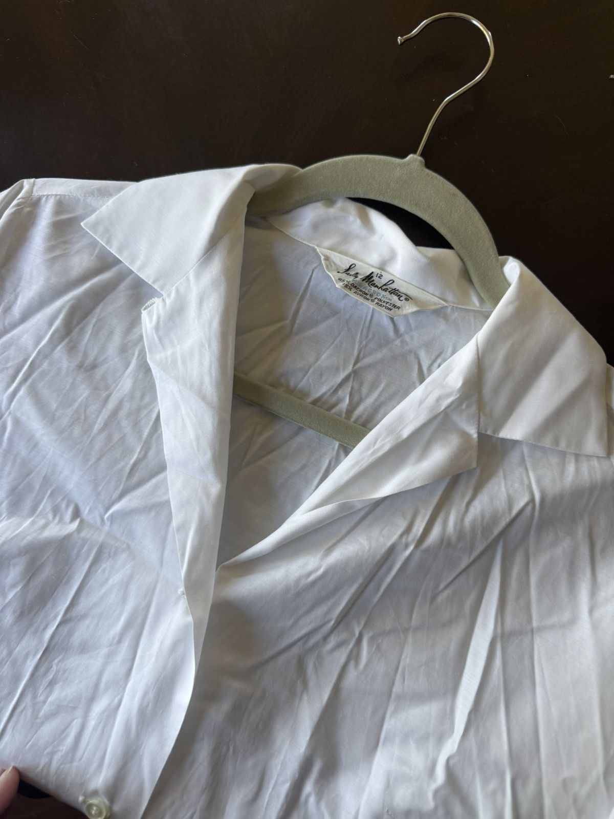 Other Vintage Lady Manhattan White Blouse Size 12 Button Up Size XL / US 12-14 / IT 48-50 - 5 Thumbnail