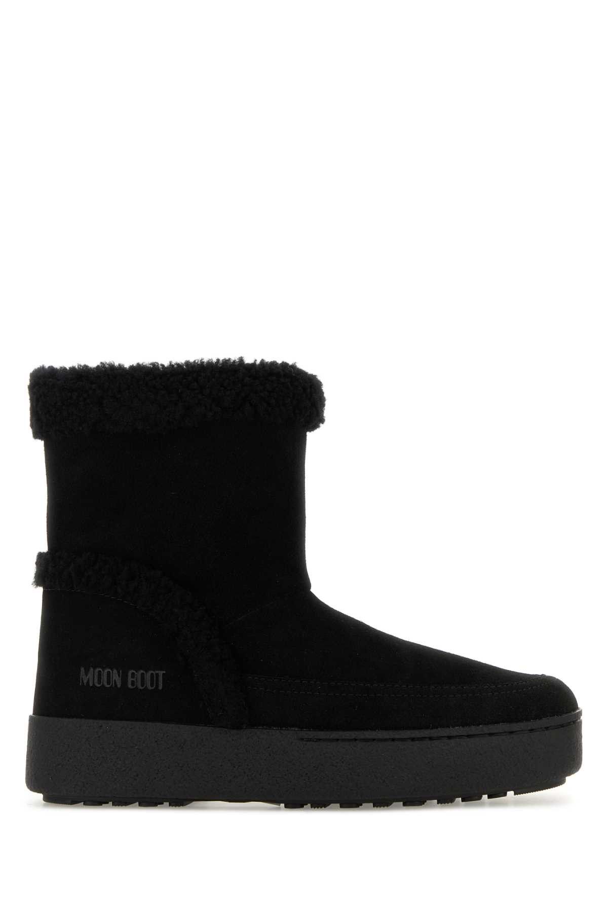 Black Suede Ltrack Tina Ankle Boots