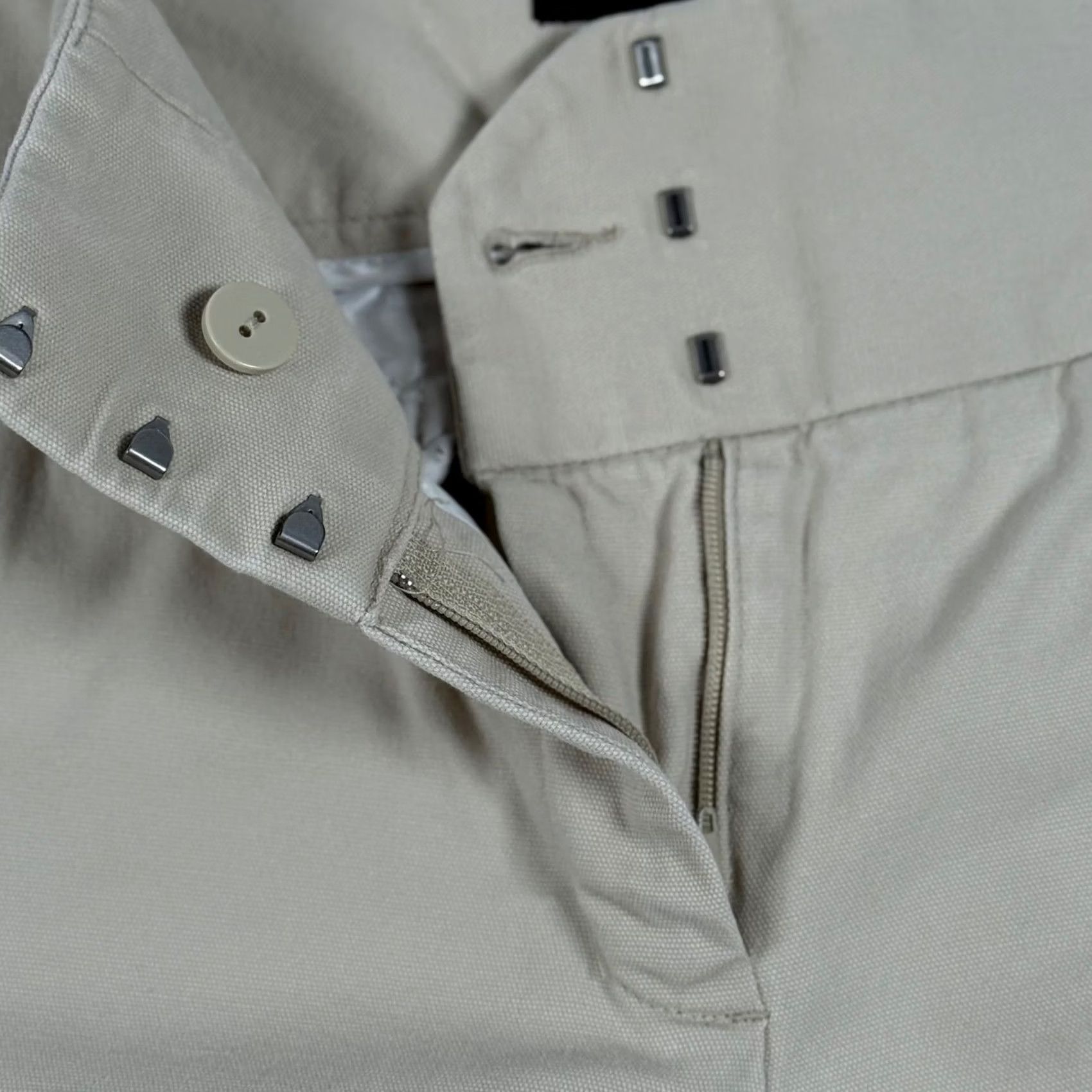 Express VINTAGE Y2K Express Editor Pants Khaki Tan Wide Flare Leg Career Workwear Retro Size 34" / US 12 / IT 48 - 7 Thumbnail