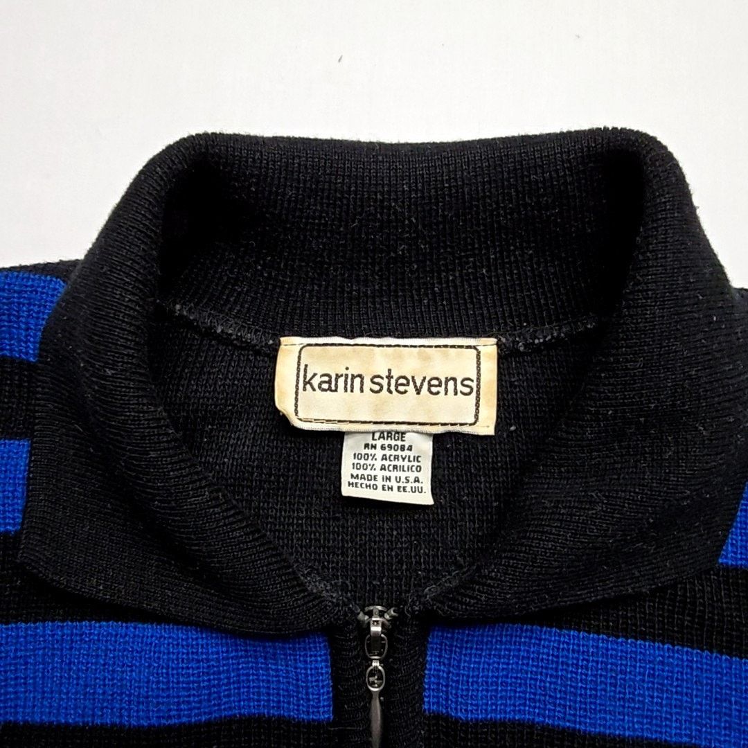 Vintage Vintage Karin Stevens Striped Rainbow L Full Zip Cardigan Size L / US 10 / IT 46 - 5 Thumbnail