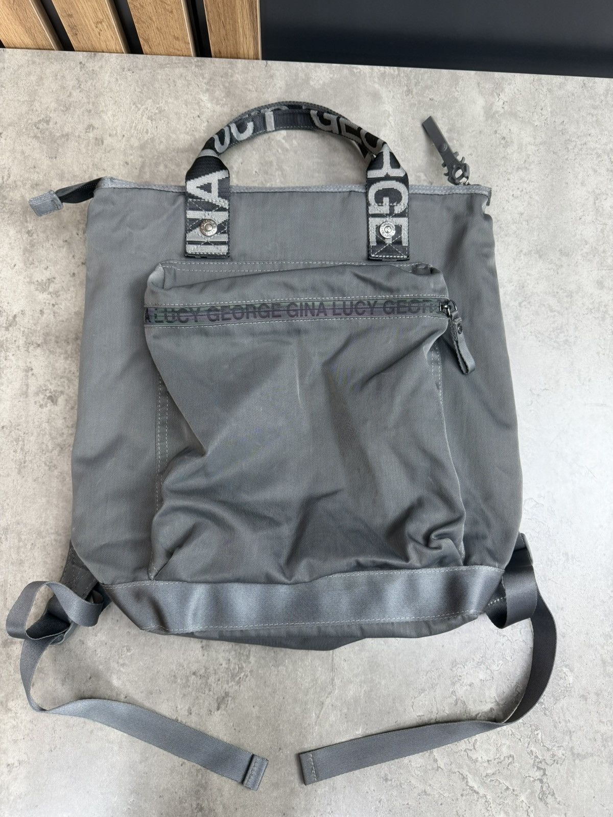 Vintage George Gina & Lucy Monokissed Gray Backpack Size ONE SIZE - 18 Thumbnail