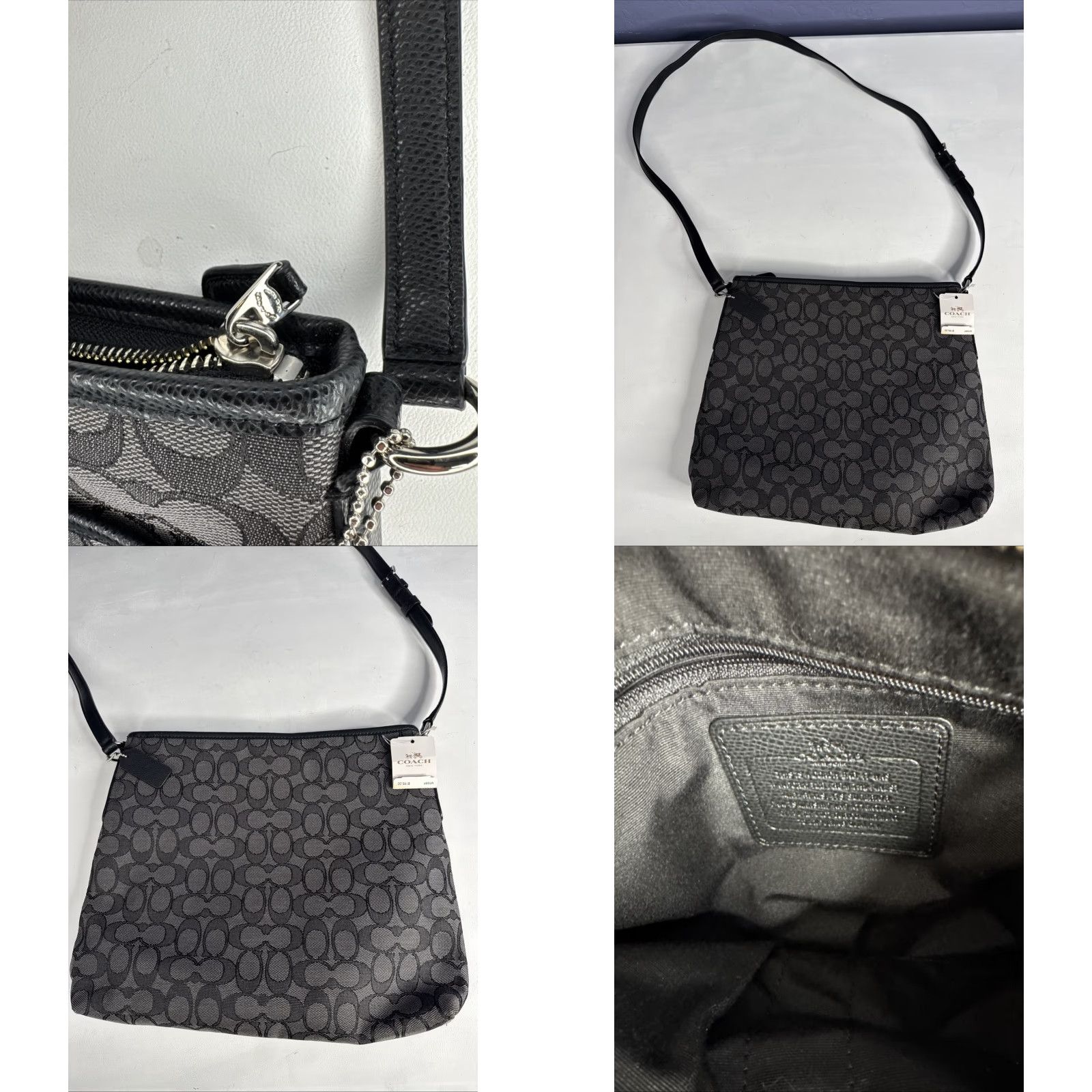 Coach COACH Signature Shoulder Bag Canvas F55363 Brand New W Tag Smoke Black Womens Bag Size ONE SIZE - 8 Thumbnail