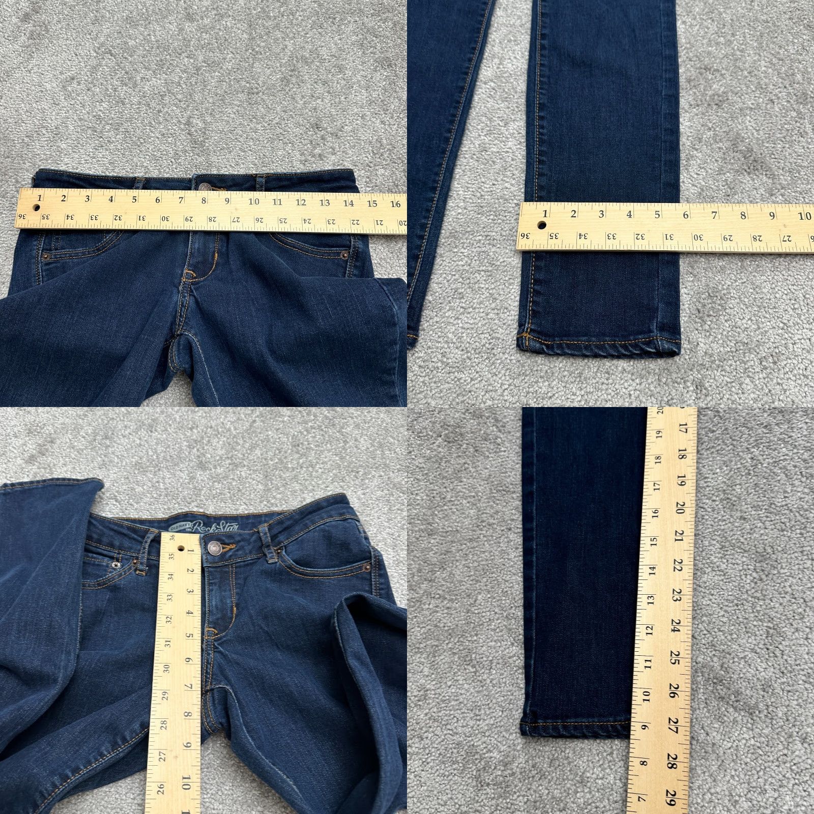 Old Navy Old Navy Rockstar Jeans Women’s Sz 6 Low-Rise Skinny Dark Wash 29x27 Size 28" / US 6 / IT 42 - 8 Thumbnail