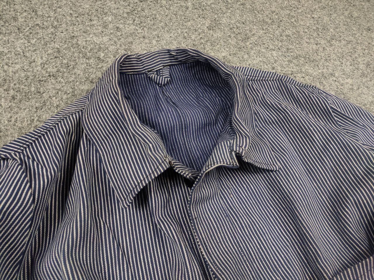 Vintage Vintage 60's French sanforized work striped Chore Jacket Size US L / EU 52-54 / 3 - 7 Thumbnail