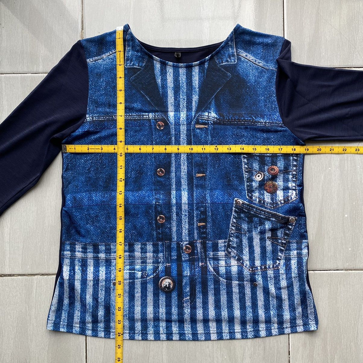 Japanese Brand Silver King Denim Pocket Print Art Longsleeve Japanese Size L / US 10 / IT 46 - 18 Thumbnail