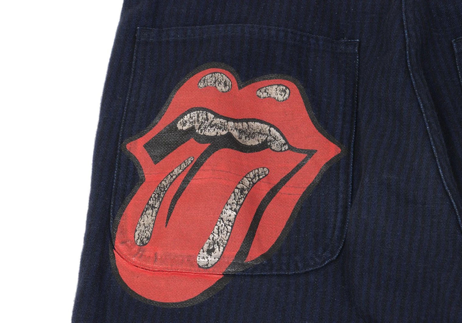 Comme des Garcons Homme Plus Rolling Stones Lip Print Stripe Pants in Black and Navy Size US 30 / EU 46 - 4 Thumbnail