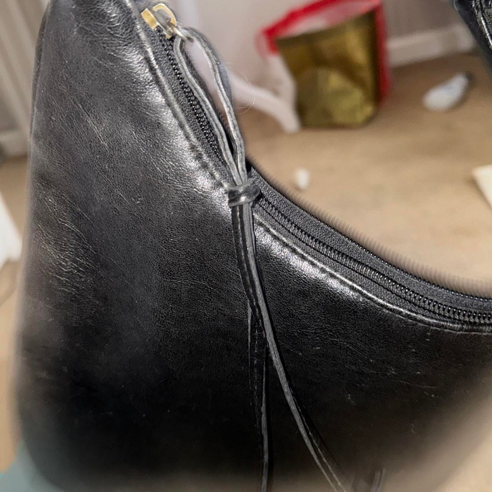 Other Black faux leather slouchy hobo bag Size ONE SIZE - 7 Thumbnail