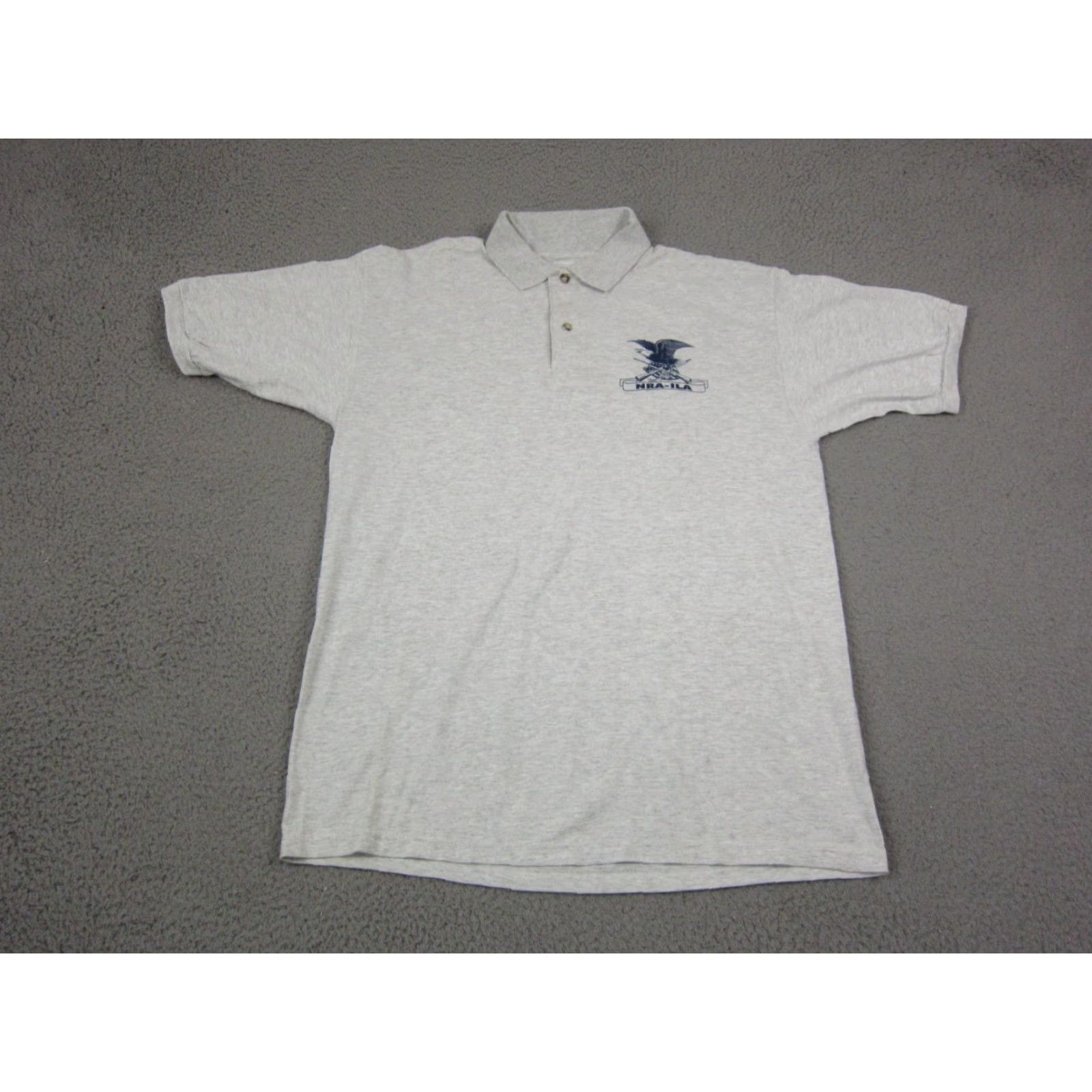 Anvil VINTAGE NRA Polo Shirt Mens Large Gray National Rifle Association Anvil 90s Size US L / EU 52-54 / 3 - 2 Thumbnail