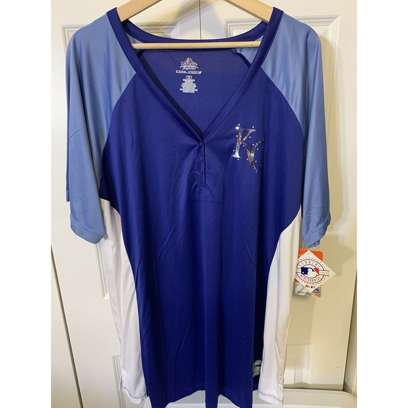Majestic New Majestic Kansas City Royals Womens Sz 2X Diva Snap Shirt Size XXL / US 16-18 / IT 52-54 - 1 Thumbnail