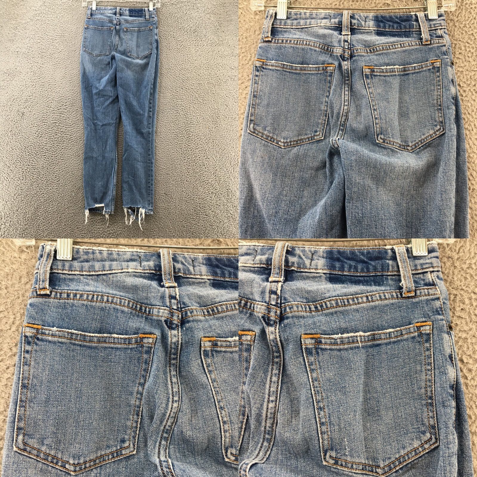 Abercrombie & Fitch Abercrombie & Fitch The Skinny Jeans Womens 23/000R Blue Denim Denim Jeans Slim Regular 5-Pocket Distressed Stretch Womens Size 40" / US 18 - 9 Thumbnail