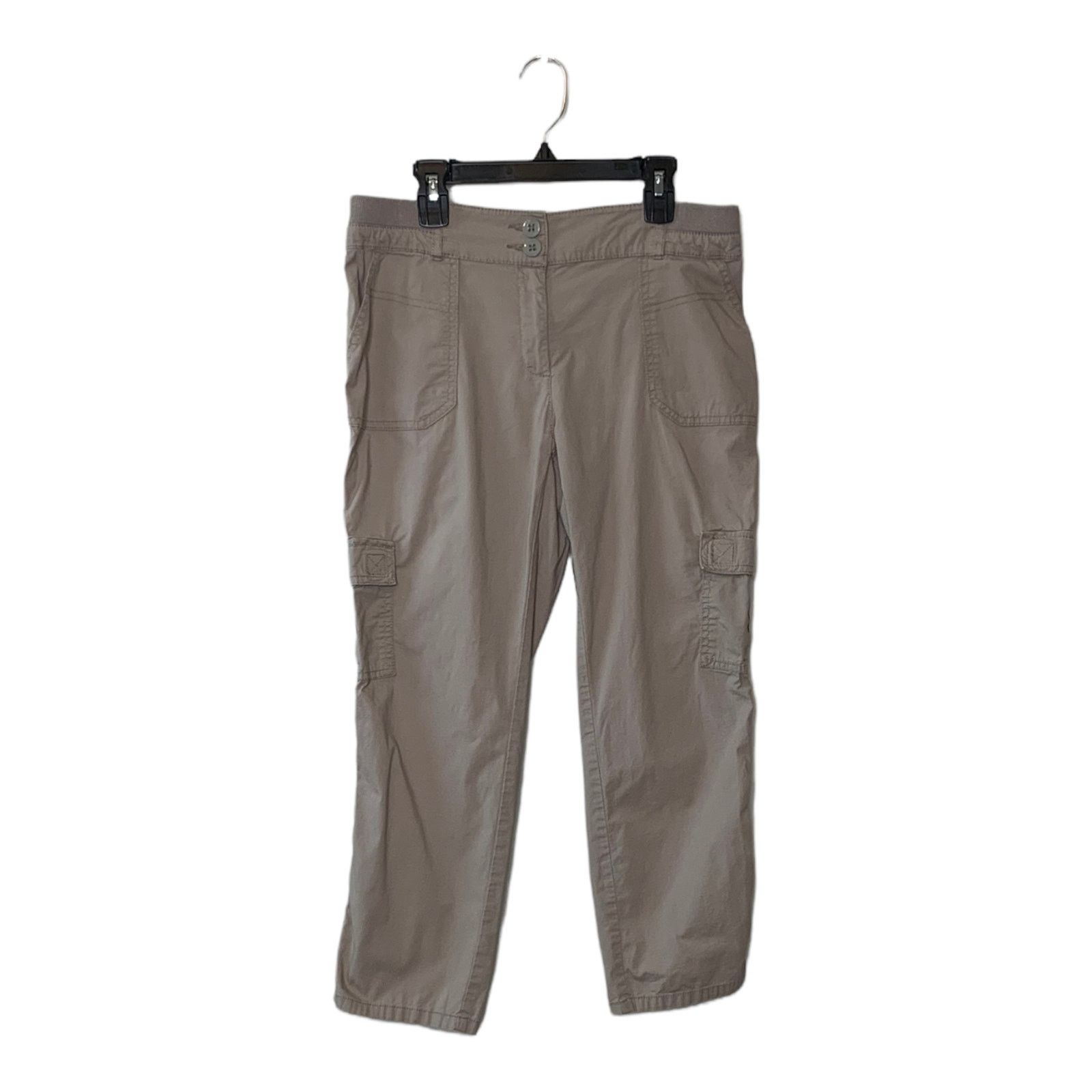 Chicos Chico's beige capri carpenter pants size XS Size 32" / US 10 / IT 46 - 5 Thumbnail