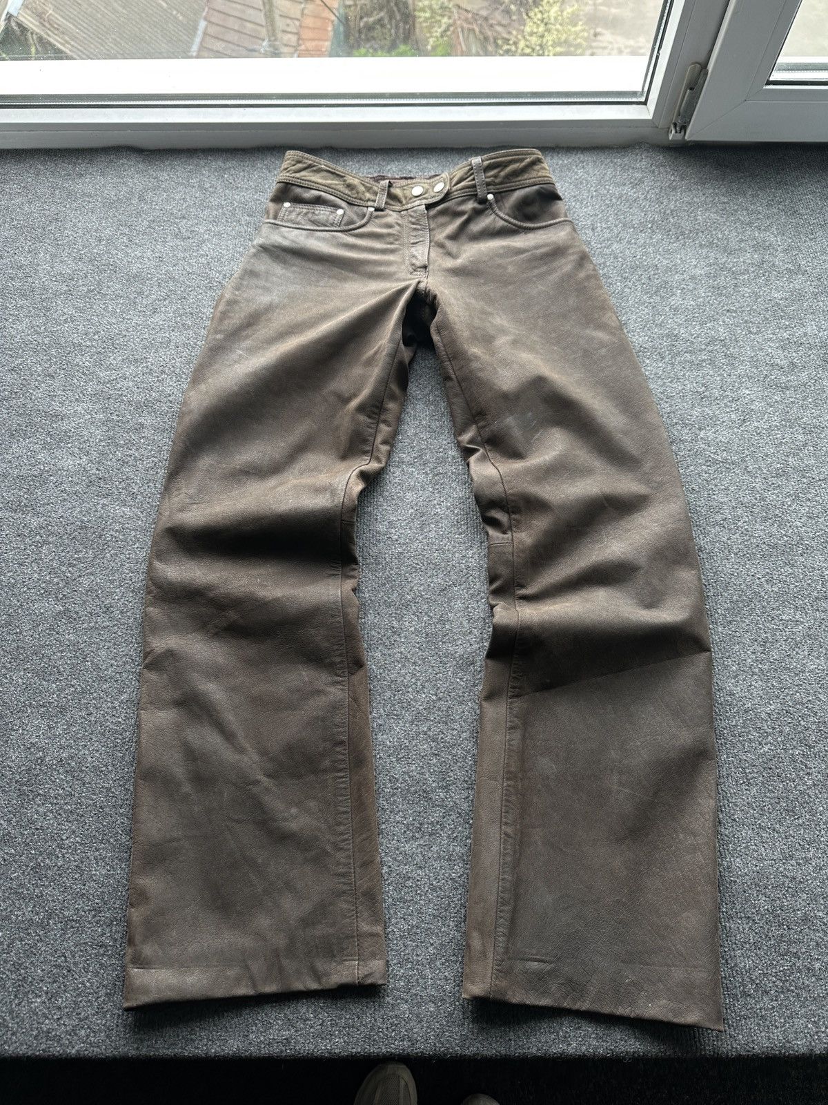Other 🚨GRAIL MEN LEATHER PANTS Y2K WESTERN MOTORCYCLE Size US 29 - 2 Thumbnail