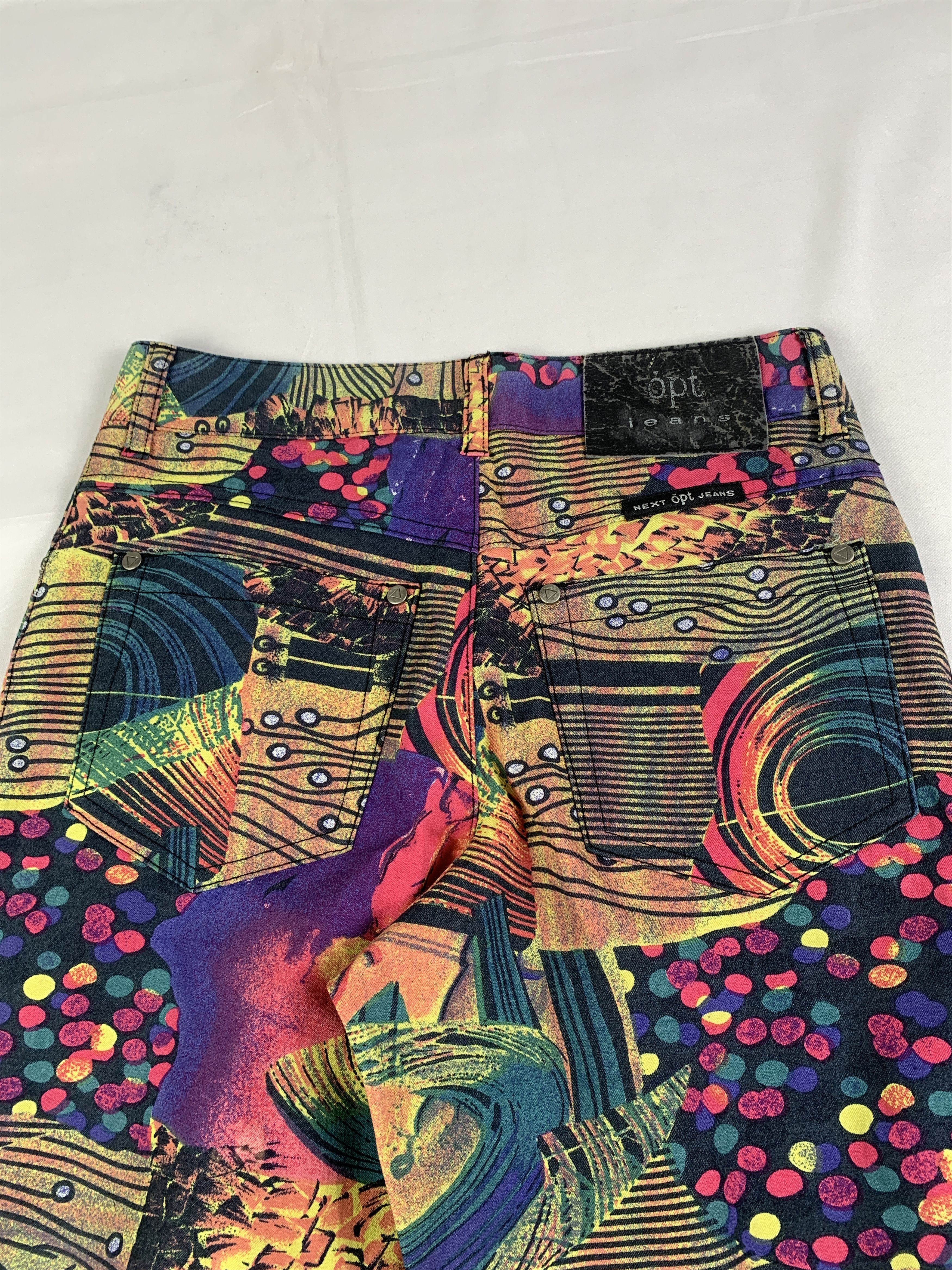 Japanese Brand opt Jeans Multicolor Art Relax Pants (26-27) Size 27" / US 4 / IT 40 - 4 Thumbnail