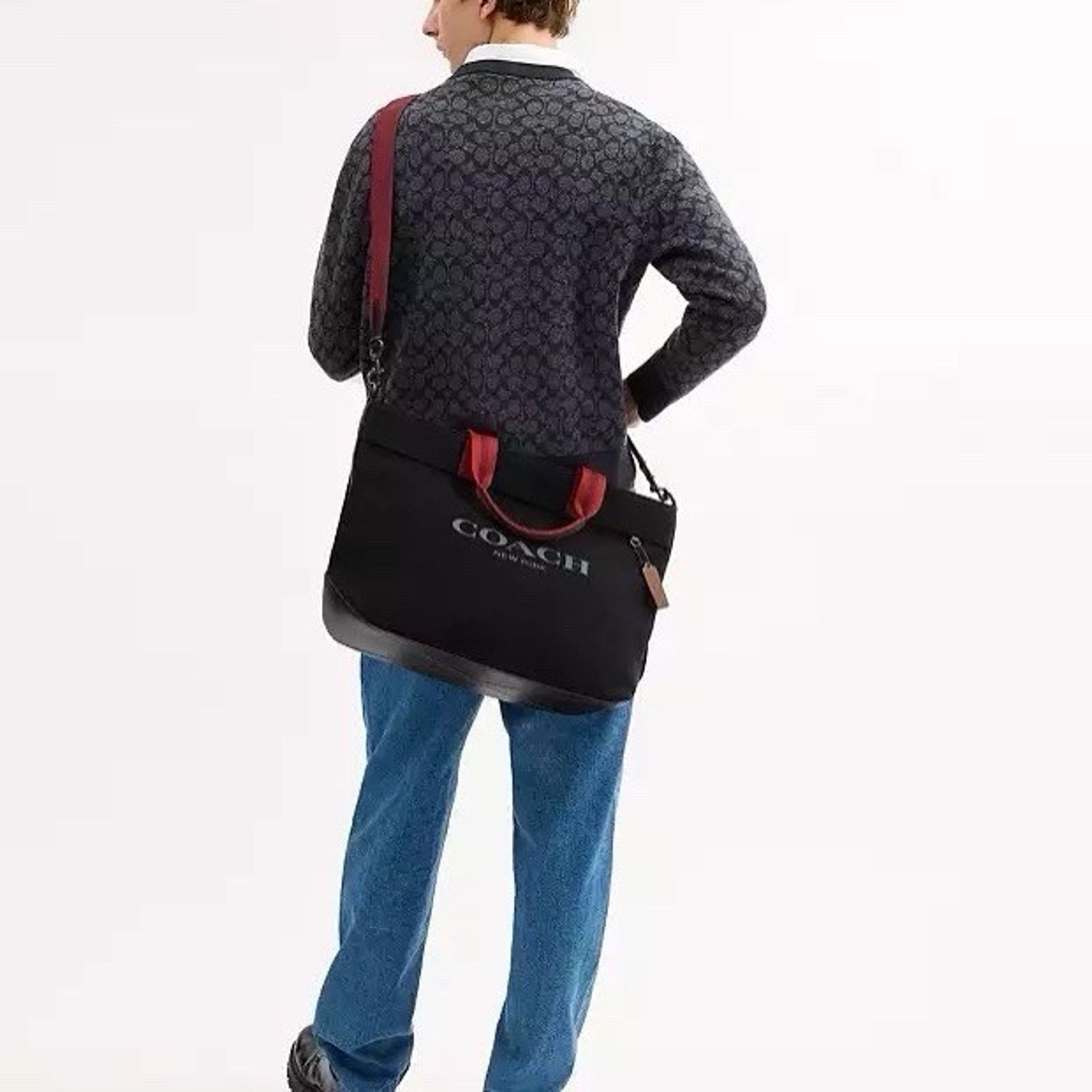 Coach NWT COACH CJ486 Canvas Tote 38 Tote Bag Black Canvas Size ONE SIZE - 5 Thumbnail