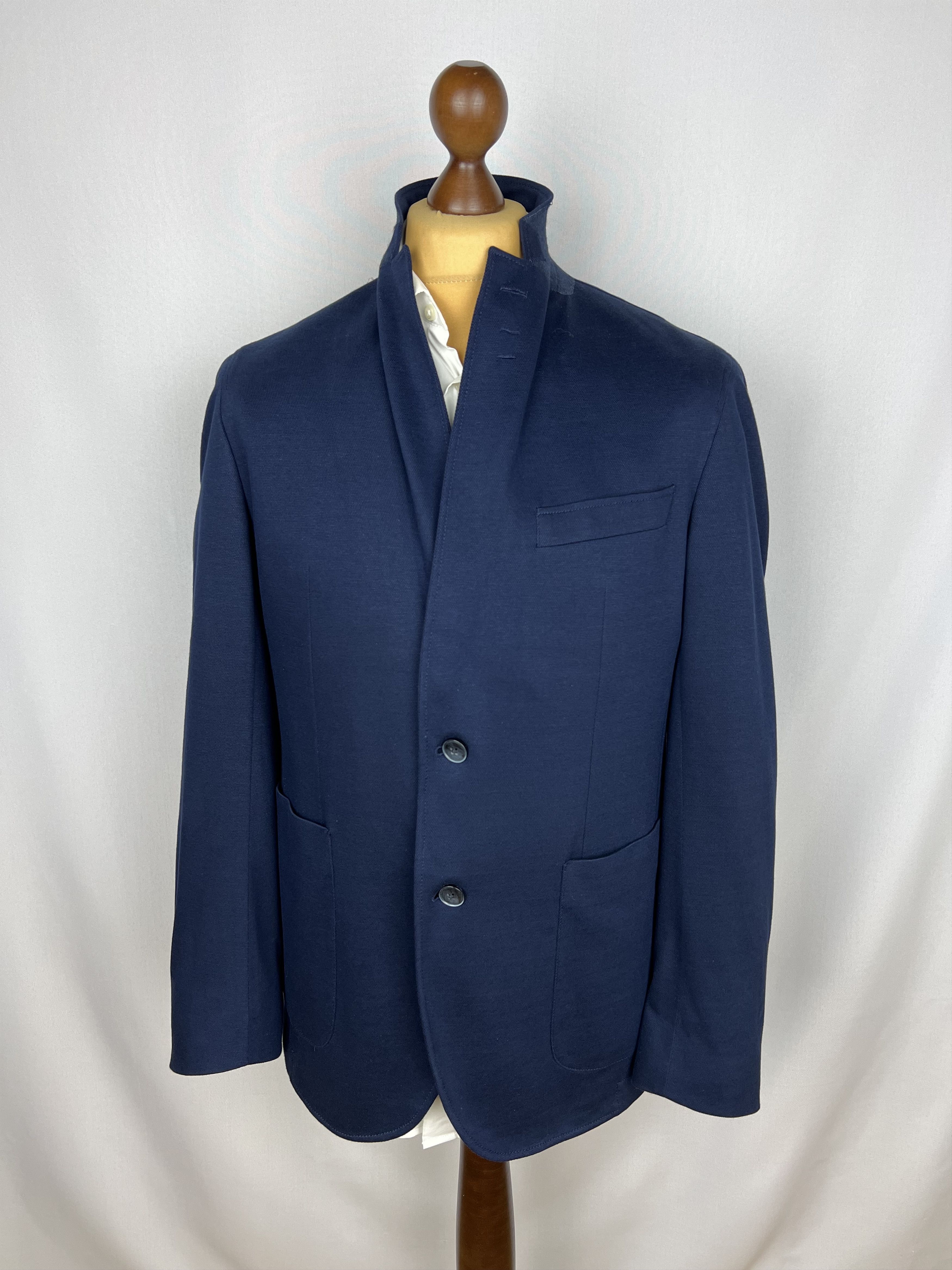 Hackett London Solid Navy-Blue Cotton Blend Half-Lined Sport Coat Size 42R - 2 Thumbnail