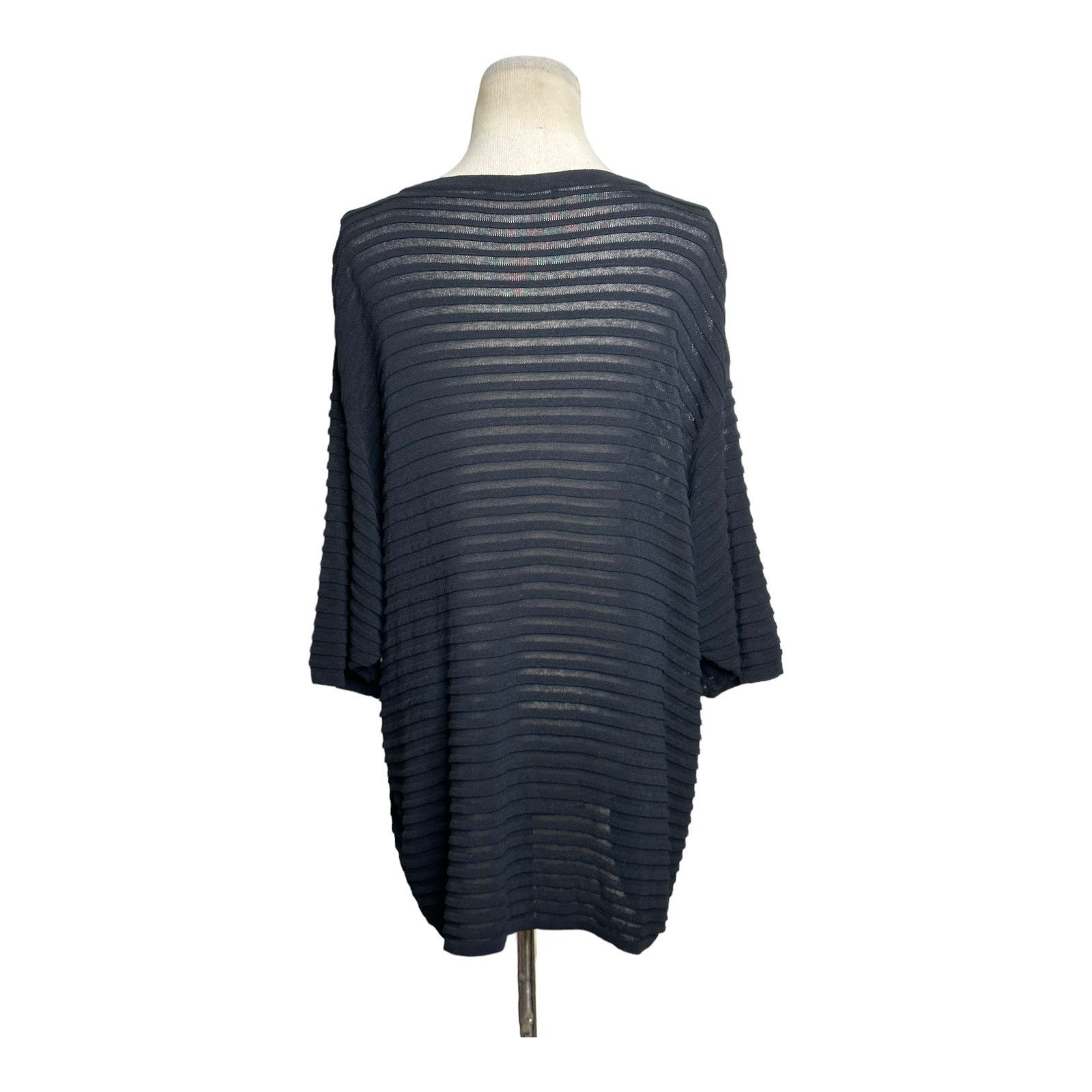 Max Mara MaxMara black striped semi sheer knit top blouse size Medium Size M / US 6-8 / IT 42-44 - 11 Thumbnail