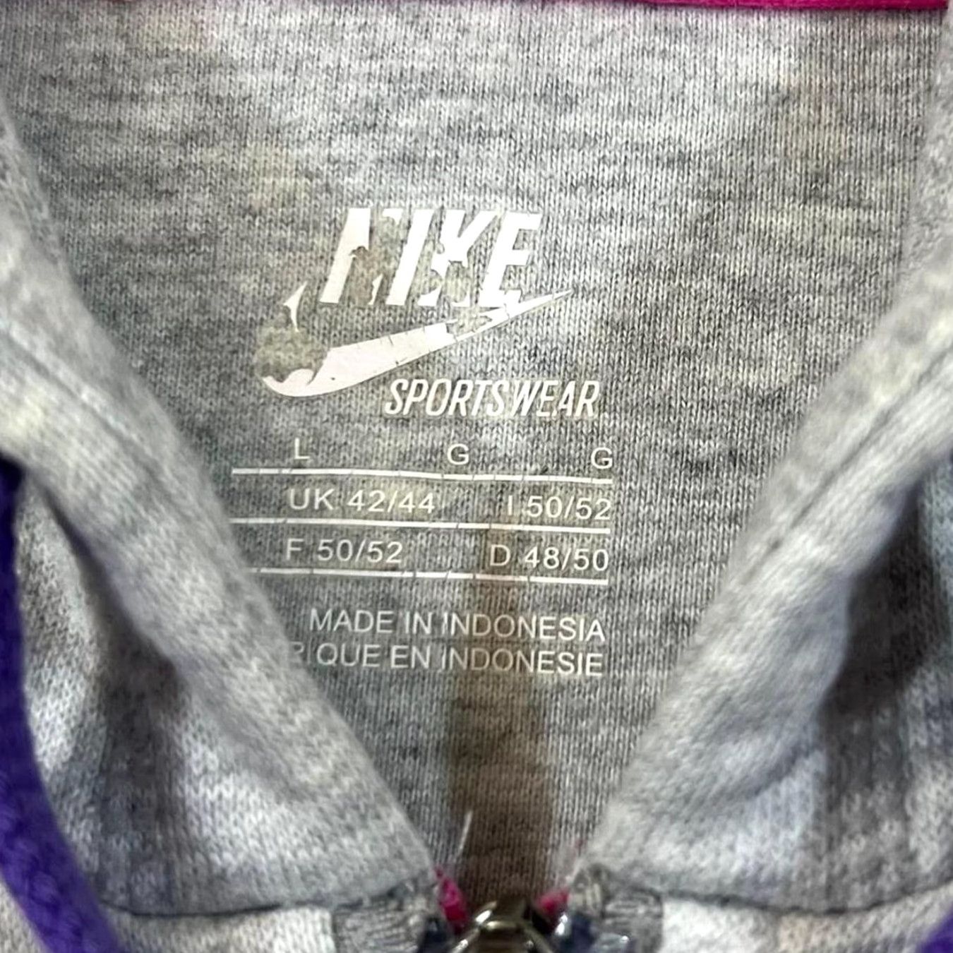 Nike Nike Classic Basic Embroidered Mini Logo Grey Zip Hoodie Large Mens Hoodie Heritage Vintage Style Size US L / EU 52-54 / 3 - 4 Thumbnail