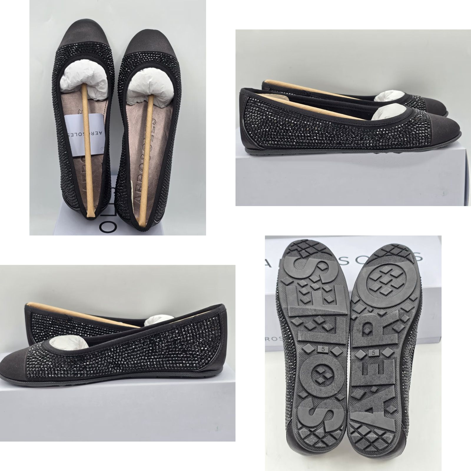 Vintage Aerosoles Women's Pierre Ballet Flat - Black - Size 5 M - NIB - Leather - Flat Shoes - Pointed Toe - Ballet Flat - Women Size US 5 / IT 35 - 8 Thumbnail