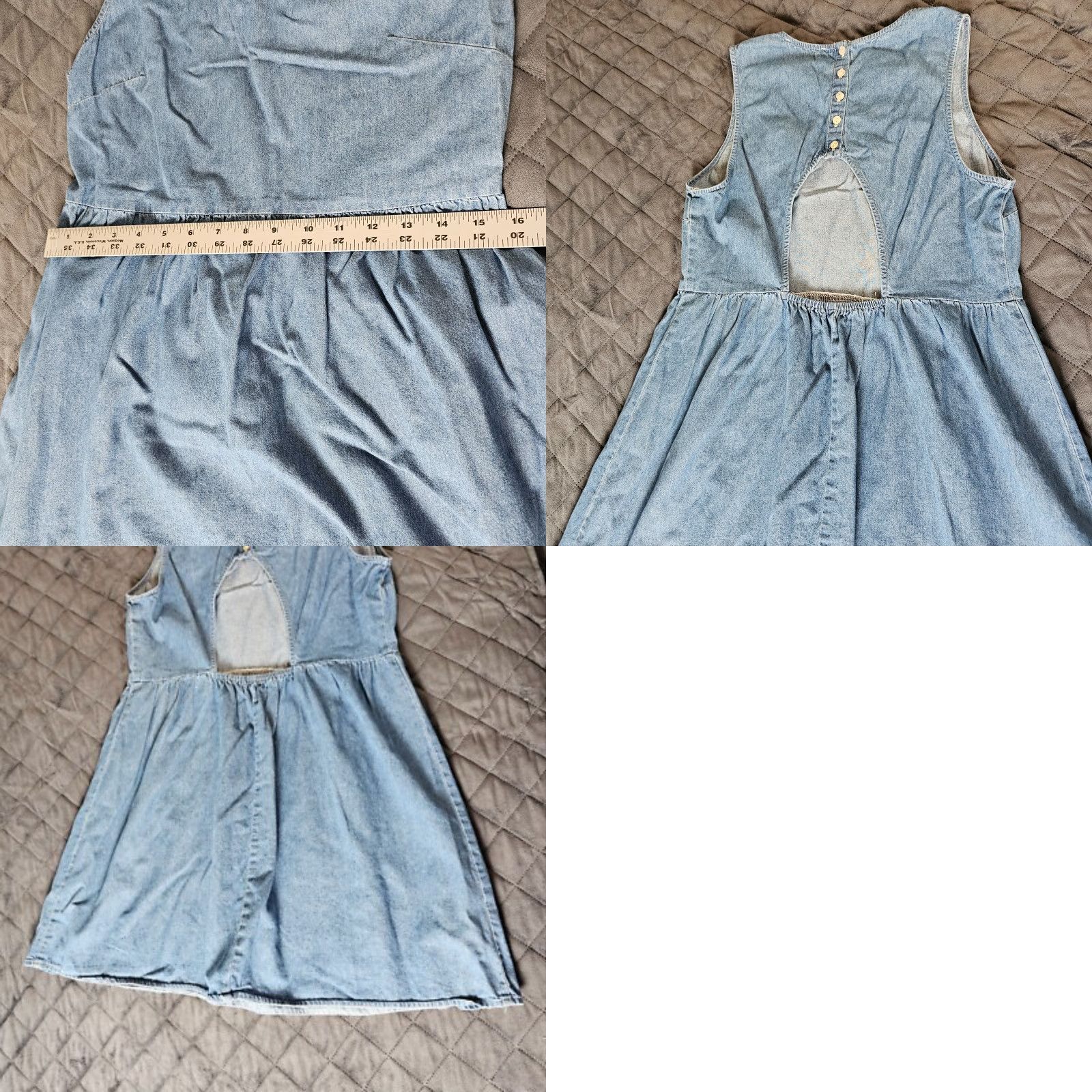 Forever 21 FOREVER 21 Women’s Dress Blue Denim Sleeveless Pockets Button Short Mini Bodycon Dress Size S / US 4 / IT 40 - 9 Thumbnail