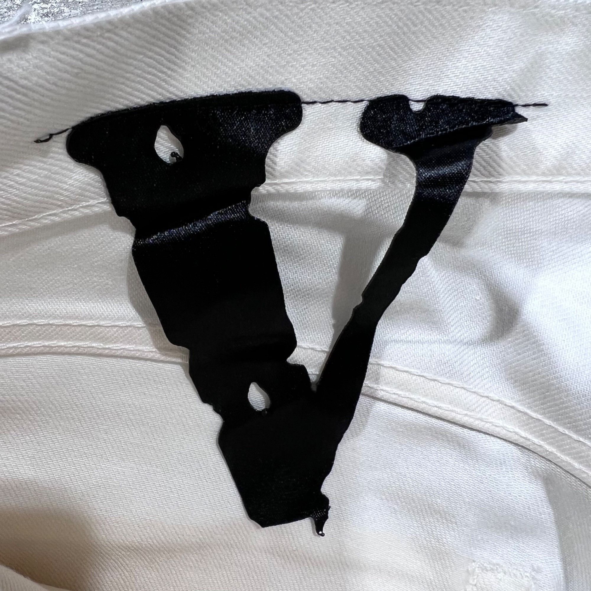 Vlone NEW VLONE WHITE STACKED JEANS SZ LARGE Size US 33 - 10 Thumbnail