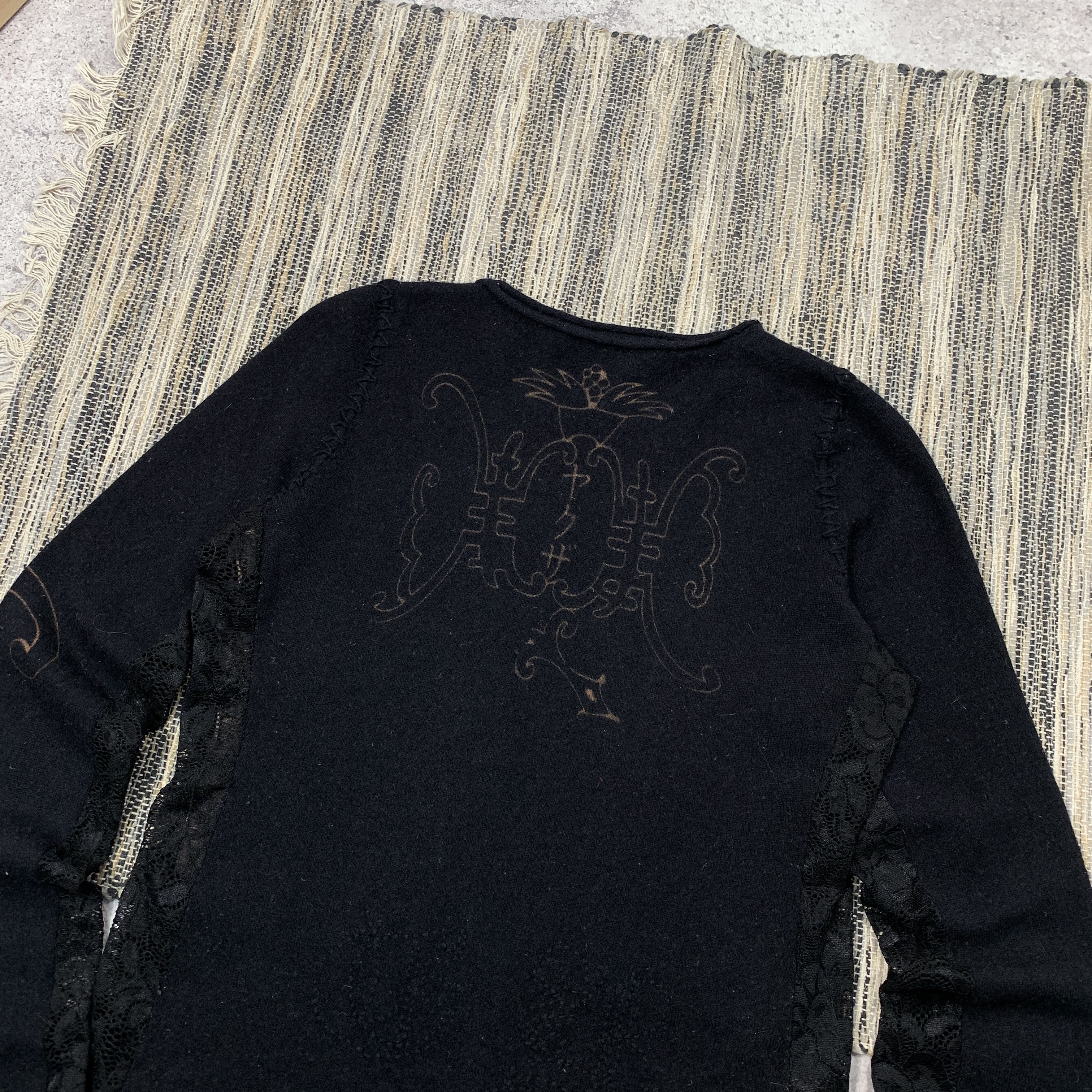 Japanese Brand Vintage Ghotic Revolution Y2K 90s Women's Black Sweater M Size M / US 6-8 / IT 42-44 - 4 Thumbnail