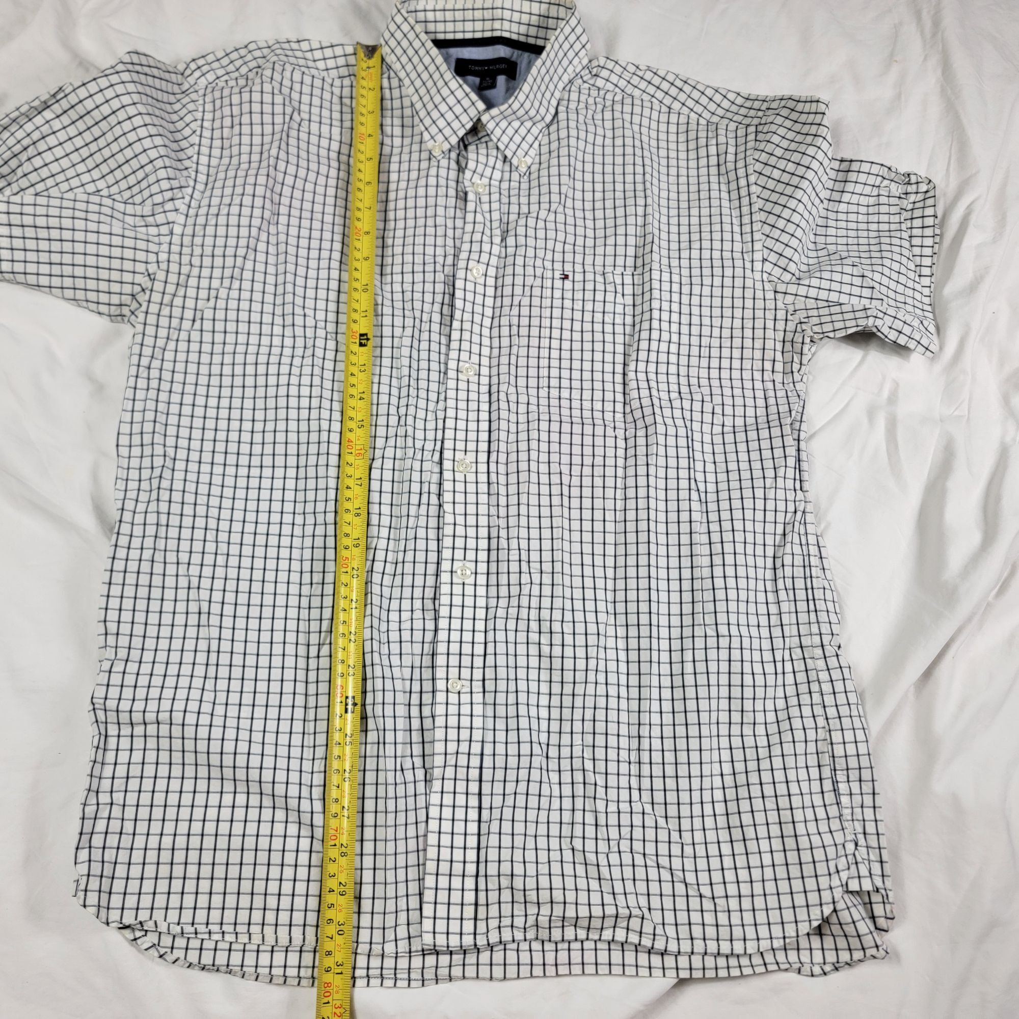 Tommy Hilfiger Tommy Hilfiger Mens XL White Checkered Short Sleeve Shirt Ca Size US XL / EU 56 / 4 - 8 Thumbnail