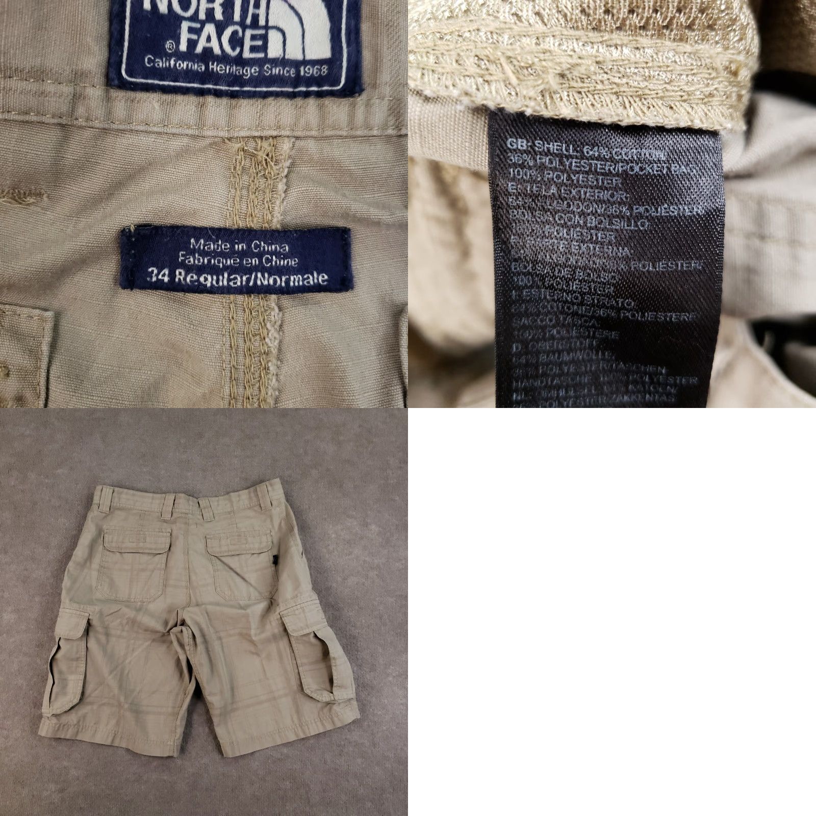 The North Face The North Face Shorts Mens 34 Beige Plaid Cargo Outdoors Hiking Pockets Shirt/Shorts Size US 33 - 9 Thumbnail