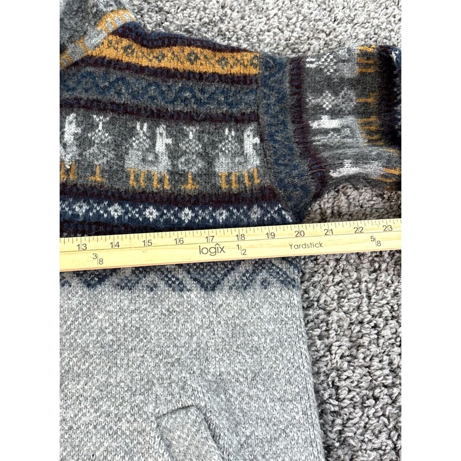 Vintage Tuntaquimba Hoodie Mens Small Full Zip Gray Wool Fair Isle Hooded Knit Zip Size US S / EU 44-46 / 1 - 3 Thumbnail