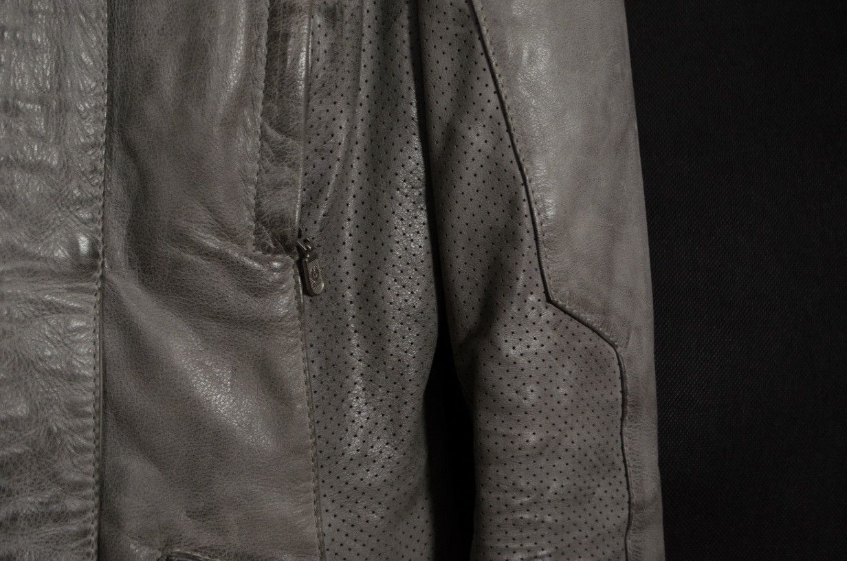 Belstaff Belstaff Grey Leather Slim Jacket Moto Size M / US 6-8 / IT 42-44 - 6 Thumbnail