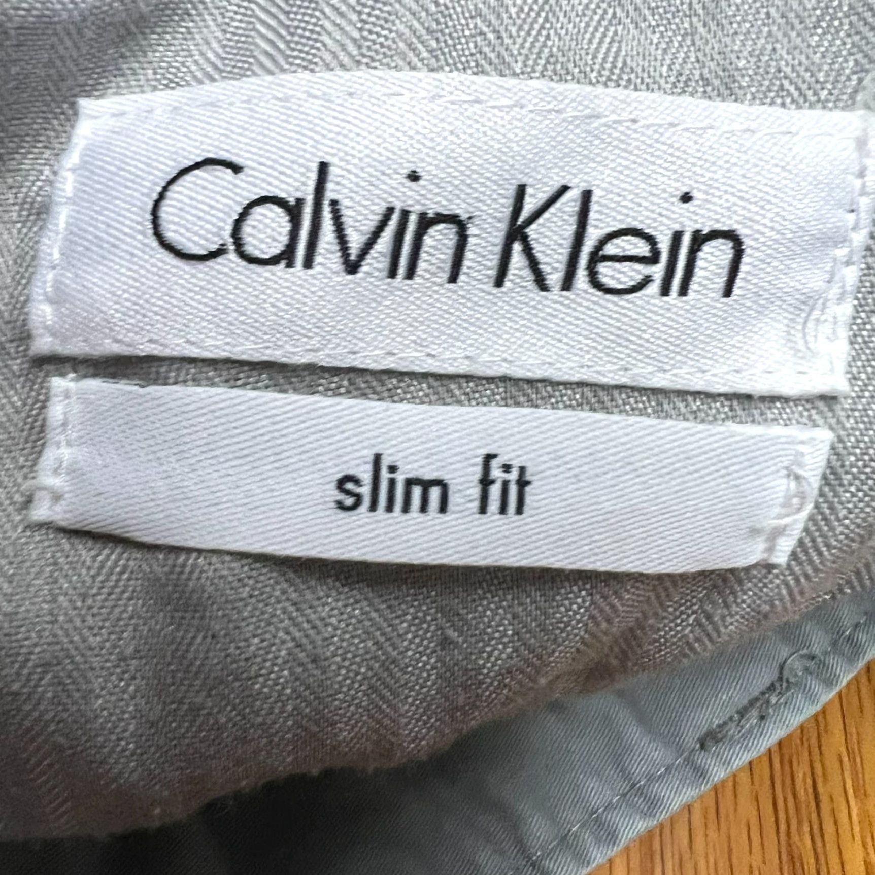 Calvin Klein Calvin Klein Men's Slim Fit Khaki Pants 34x34 Gray Work Casual Business Summer Size US 34 / EU 50 - 7 Thumbnail