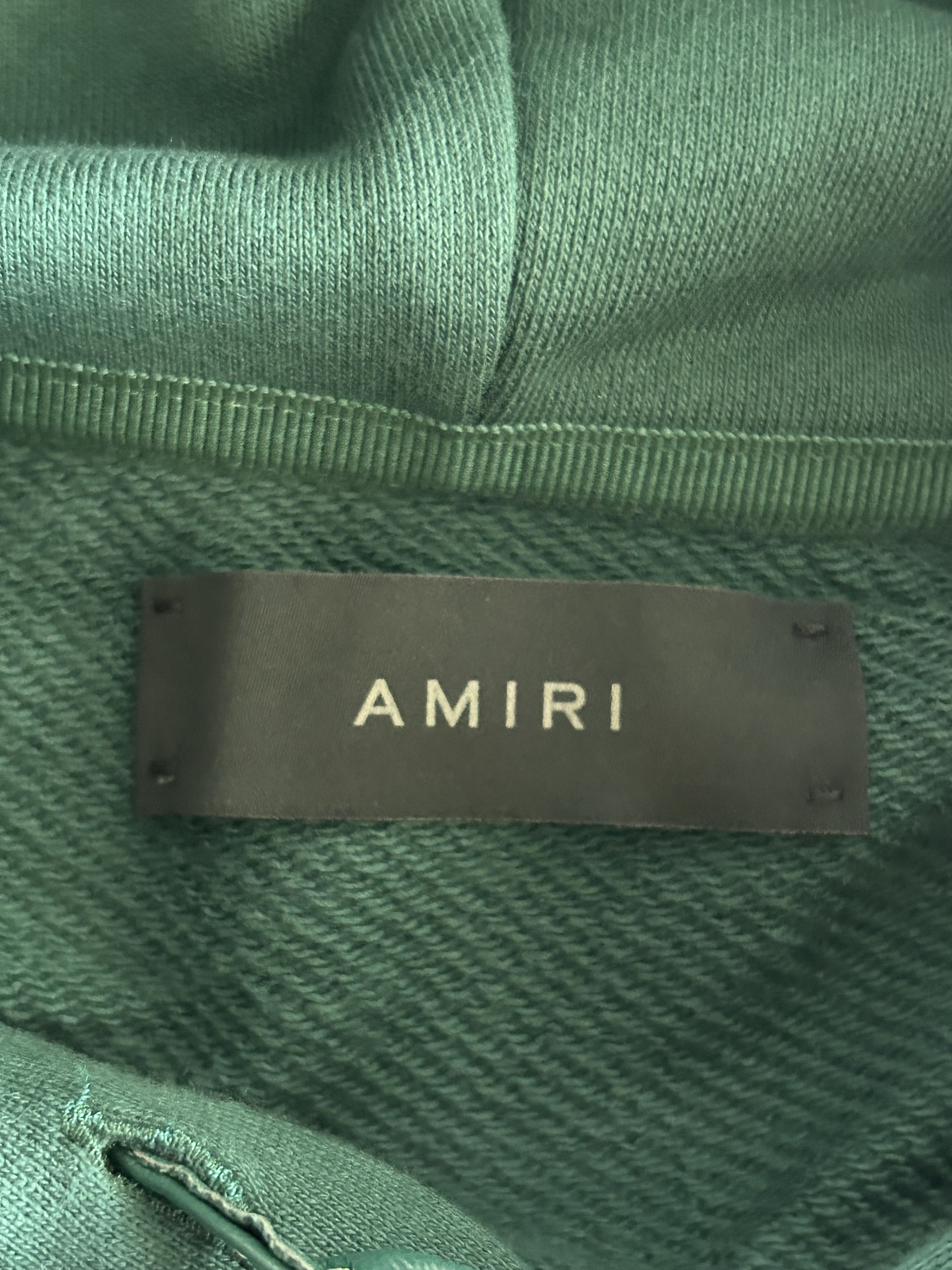 Amiri Amiri Green & White Staggered Logo Hoodie Size US XXL / EU 58 / 5 - 3 Thumbnail
