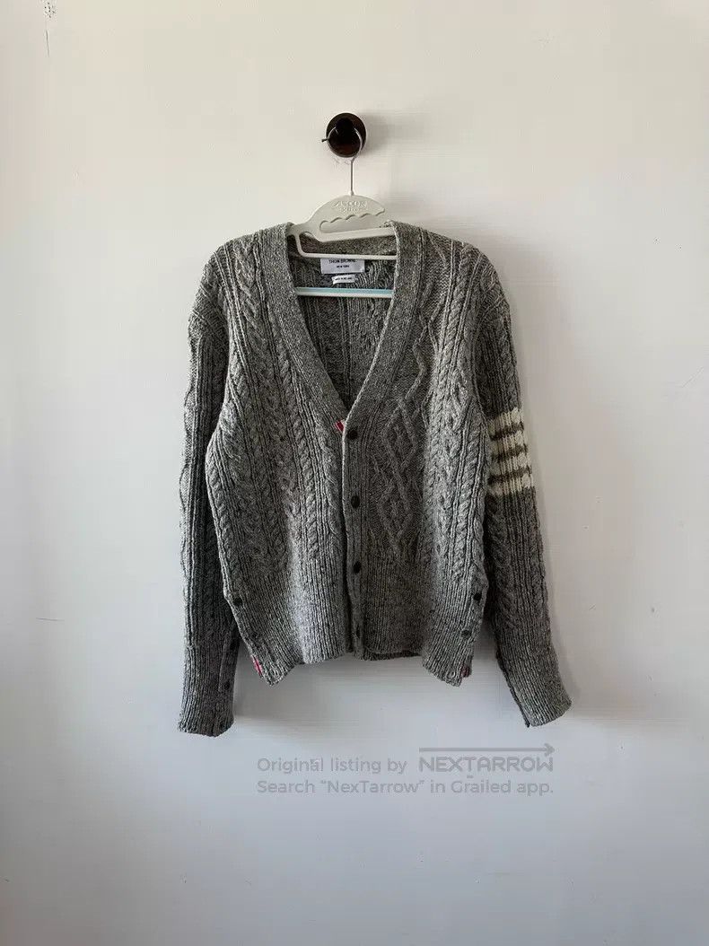 Thom Browne Thom Browne Gray Wool Cardigan Size US L / EU 52-54 / 3 - 1 Thumbnail