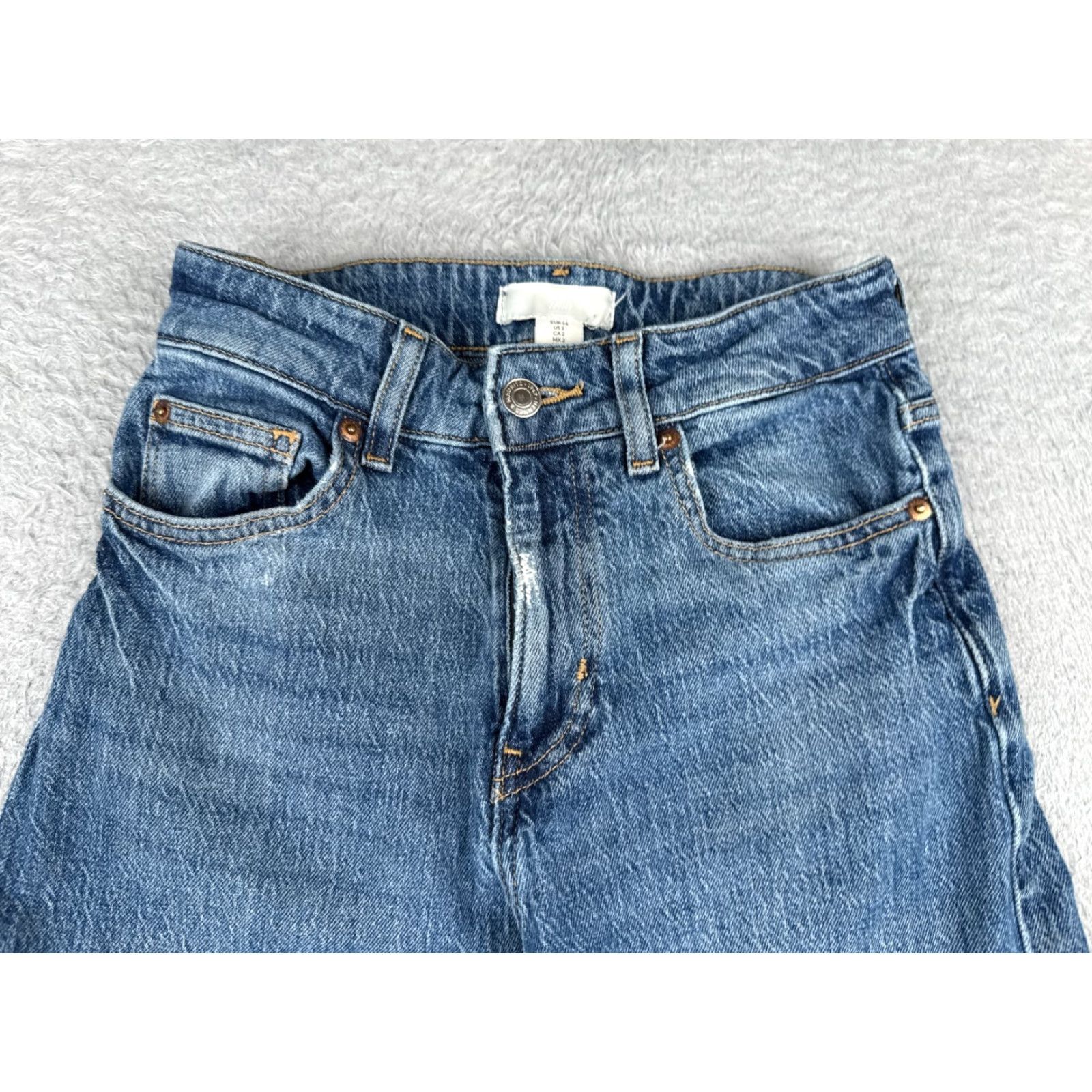 H&M H&M Jeans Women Blue Denim Wide-Leg Mid Rise 24x26 Regular 2 Cotton Blend 5-Pocket 26 Inseam 90s Vintage: No Size 26" / US 2 / IT 38 - 4 Thumbnail