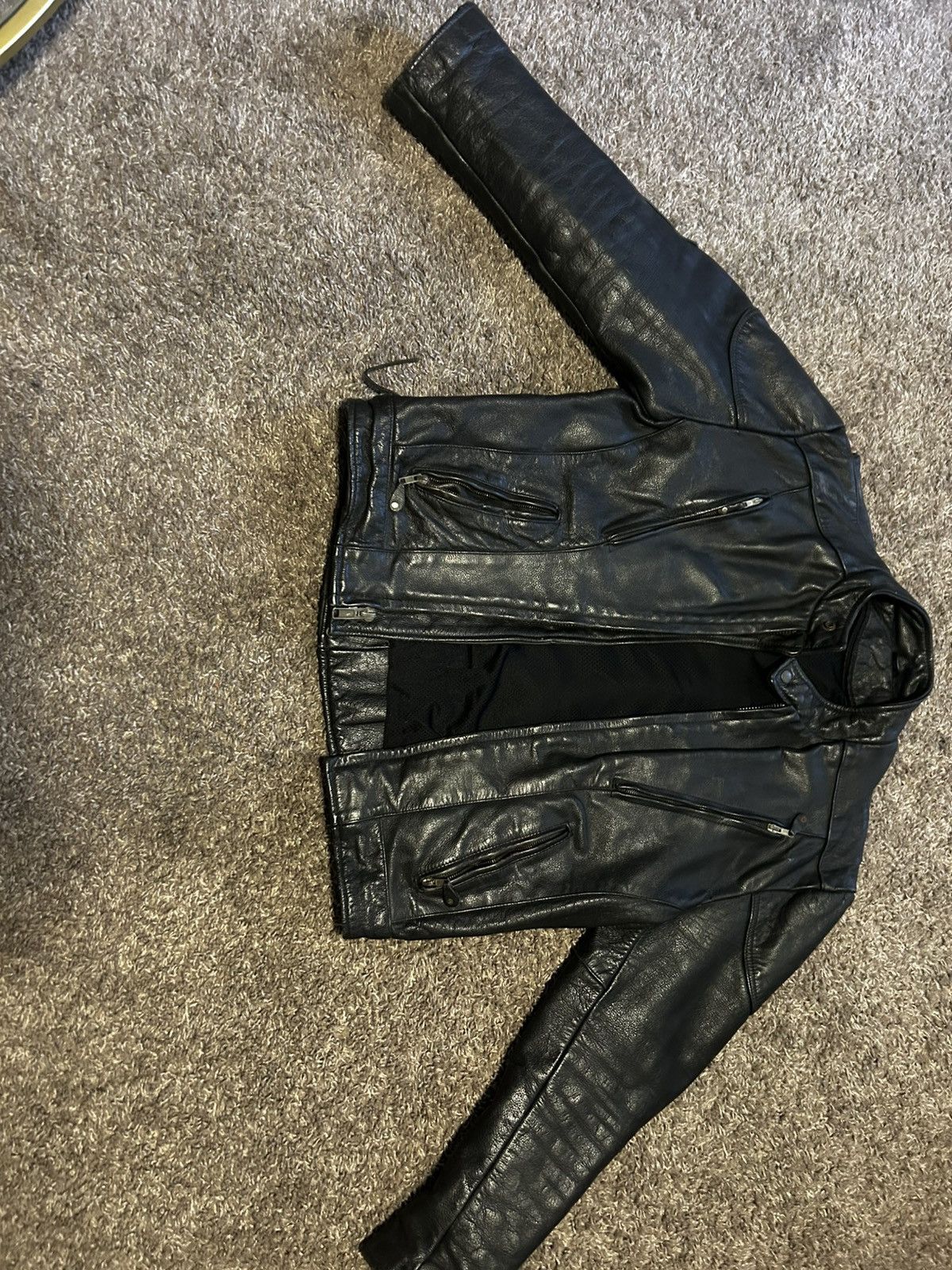 Vintage Black leather moto racing jacket Size US S / EU 44-46 / 1 - 2 Thumbnail