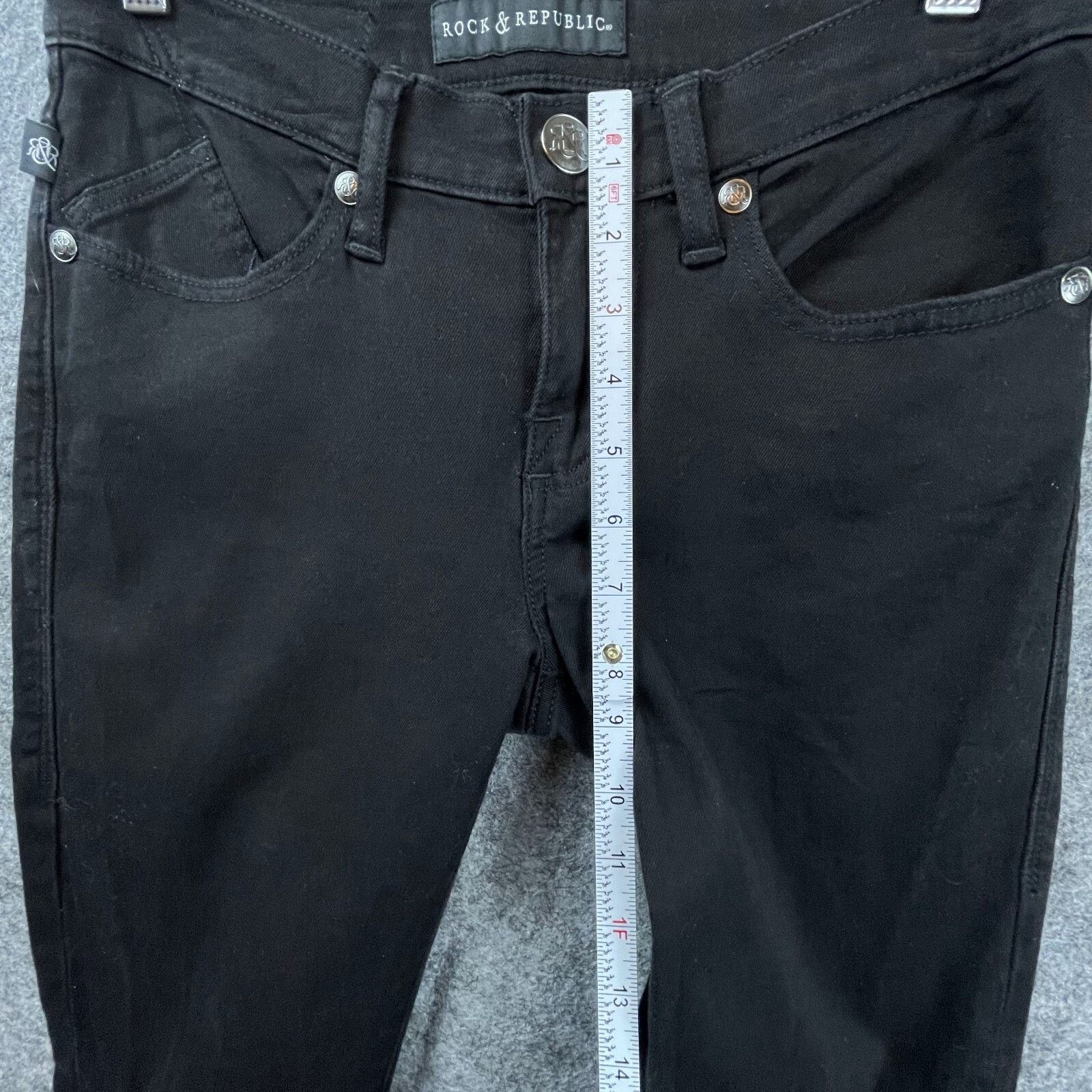 Rock & Republic Rock & Republic Jeans Womens 6 Black Berlin Stretch Skinny Size 28" / US 6 / IT 42 - 7 Thumbnail